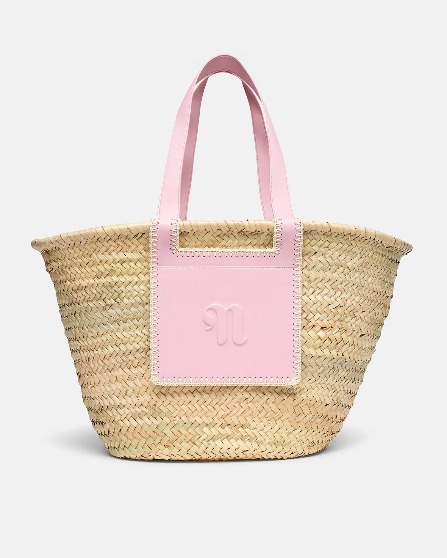 The Beach Bag - Raffia Tote - Pink sold by Nanushka