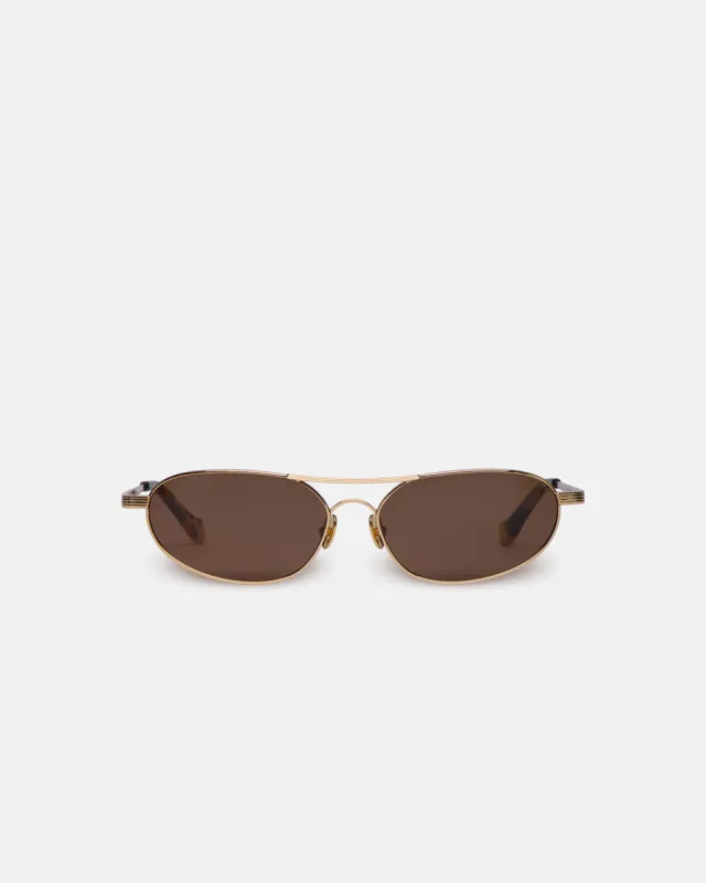 Serina - Gold-Tone Aviator-Style Sunglasses - Gold sold by Nanushka