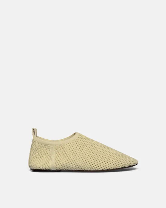 Maris Rounded Toe - Mesh-Knit Round-Toe Slip On Shoes - Sand Mesh sold by Nanushka