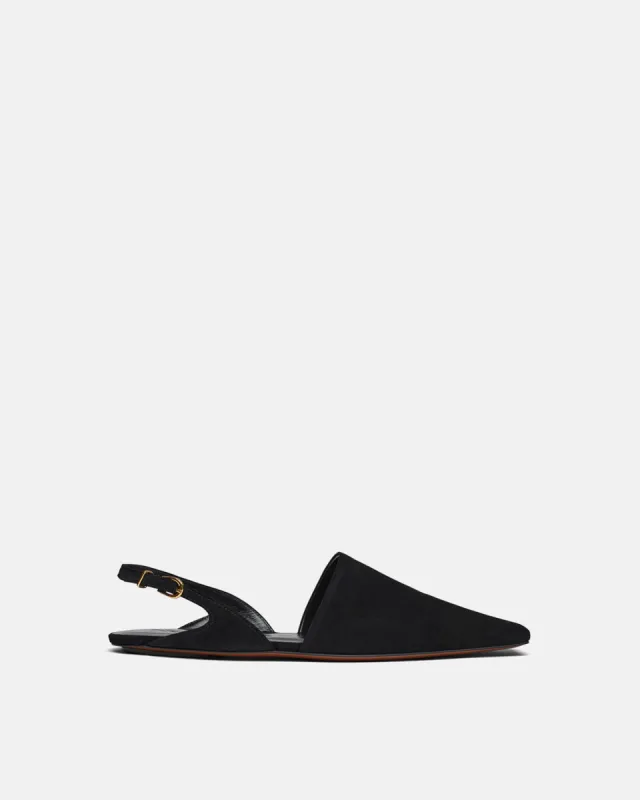 Maimu - Leather Point-Toe Flats - Black sold by Nanushka
