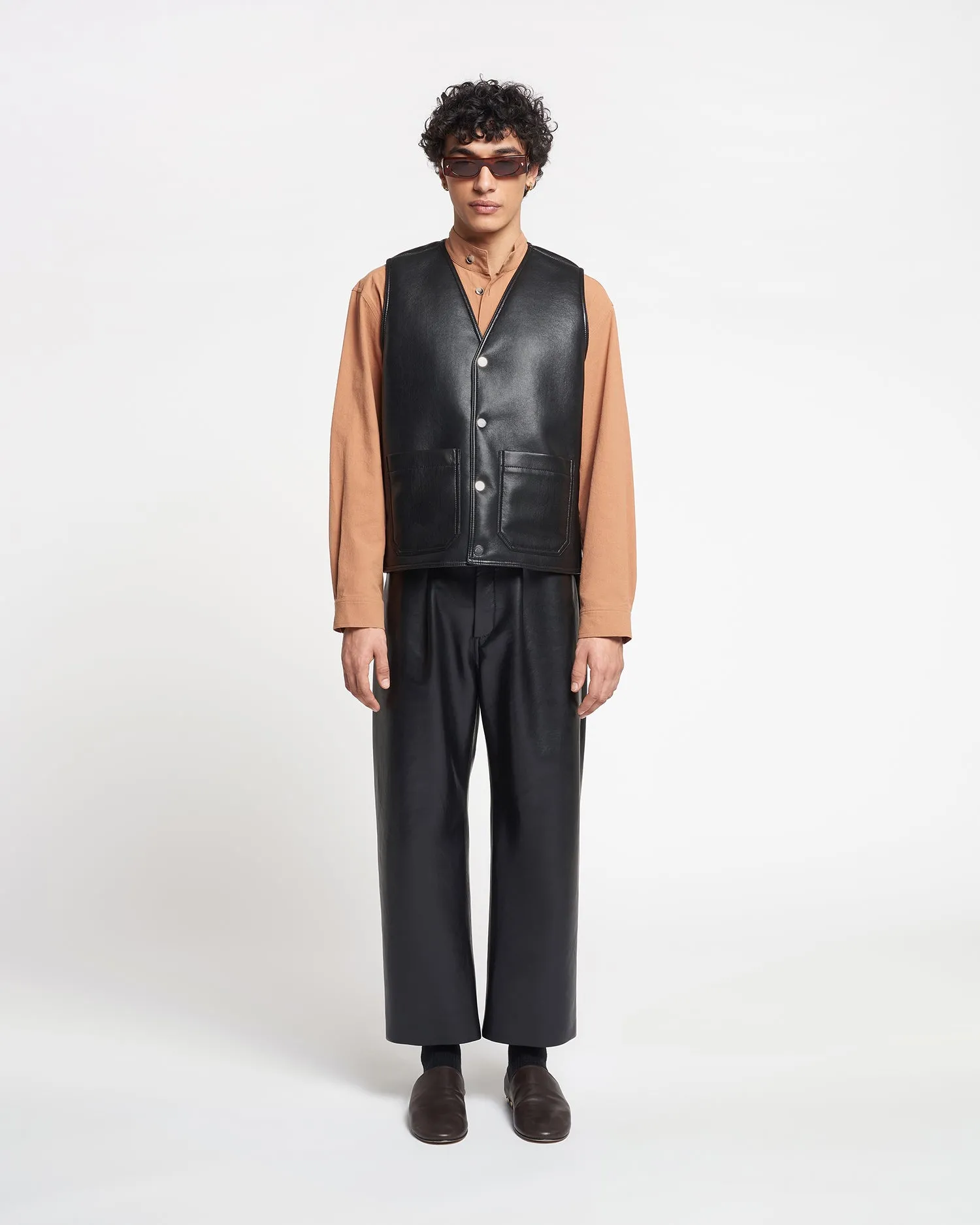 Luben - Regenerated Leather Vest - Black Brown sold by Nanushka product image thumbnail 3