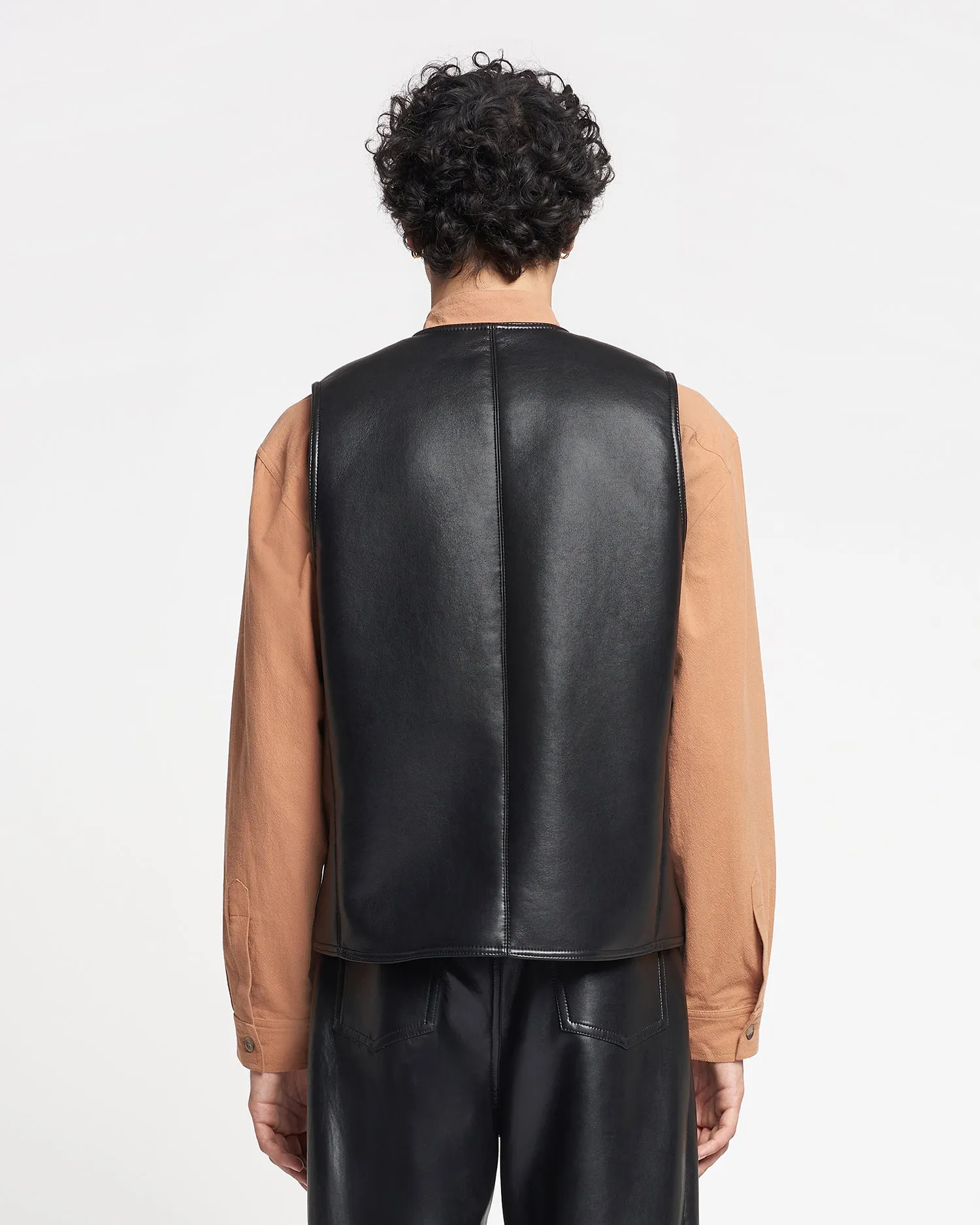 Luben - Regenerated Leather Vest - Black Brown sold by Nanushka product image thumbnail 2
