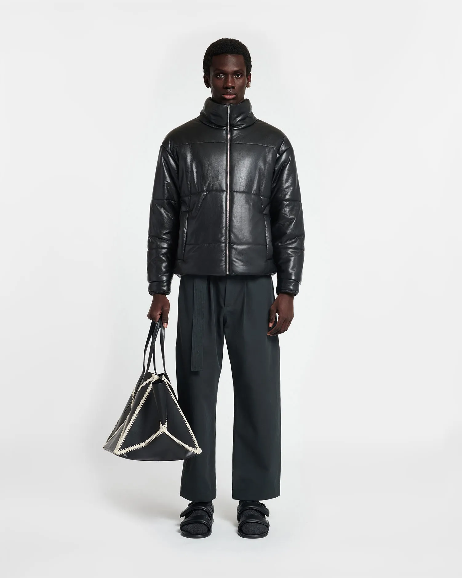 Marron - Okobor™ Alt-Leather Puffer Jacket - Black sold by Nanushka product image thumbnail 2