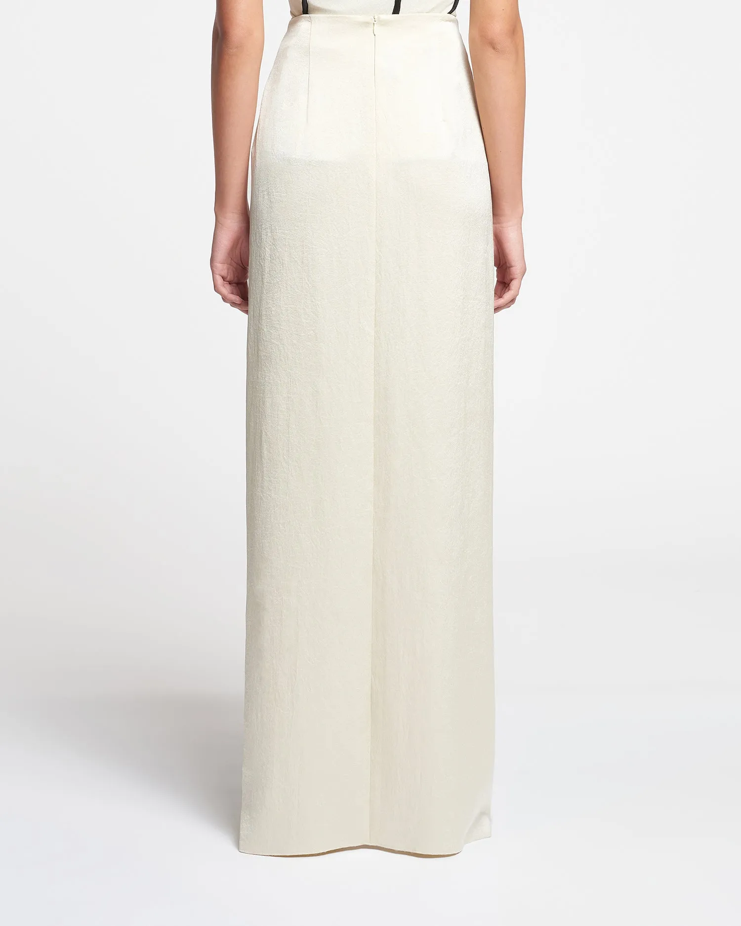 Myde - Draped Crisp-Satin Maxi Skirt - Creme sold by Nanushka product image thumbnail 4