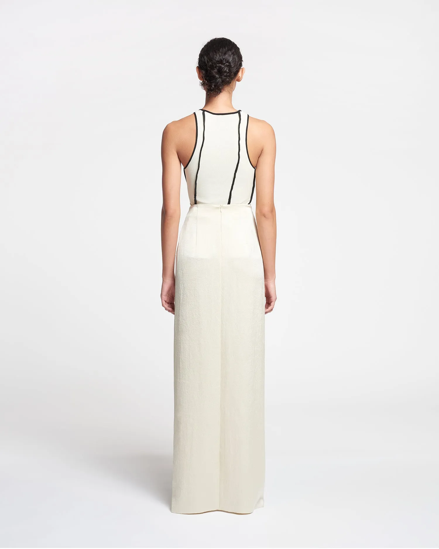 Myde - Draped Crisp-Satin Maxi Skirt - Creme sold by Nanushka product image thumbnail 2