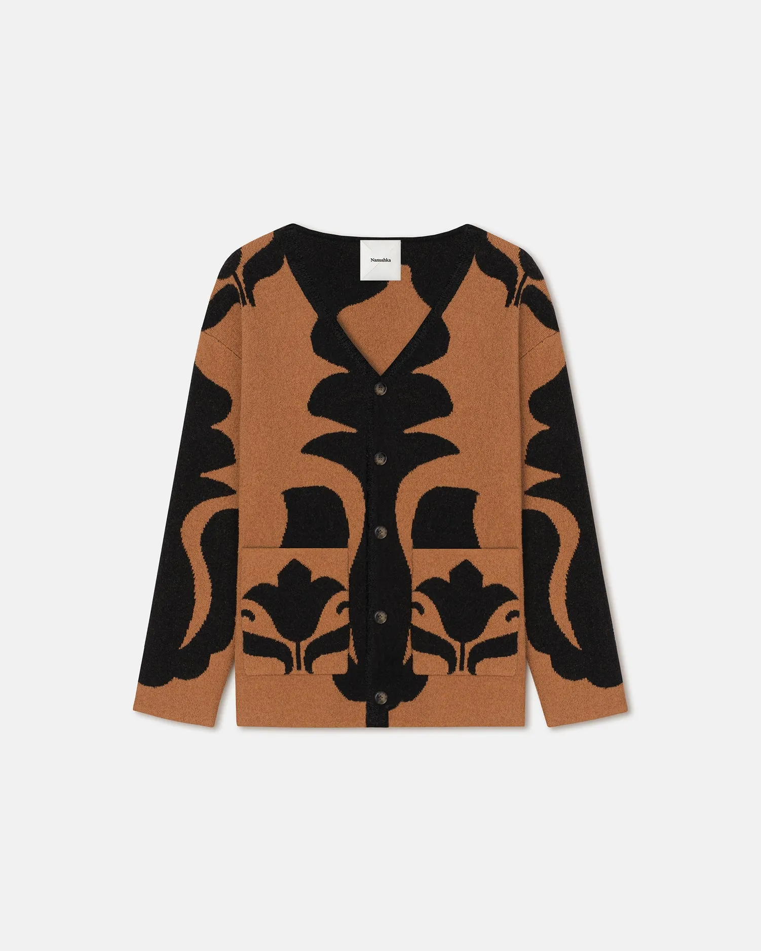 Boan - Terry-Jacquard Cardigan - Brown/Black sold by Nanushka product image thumbnail 5