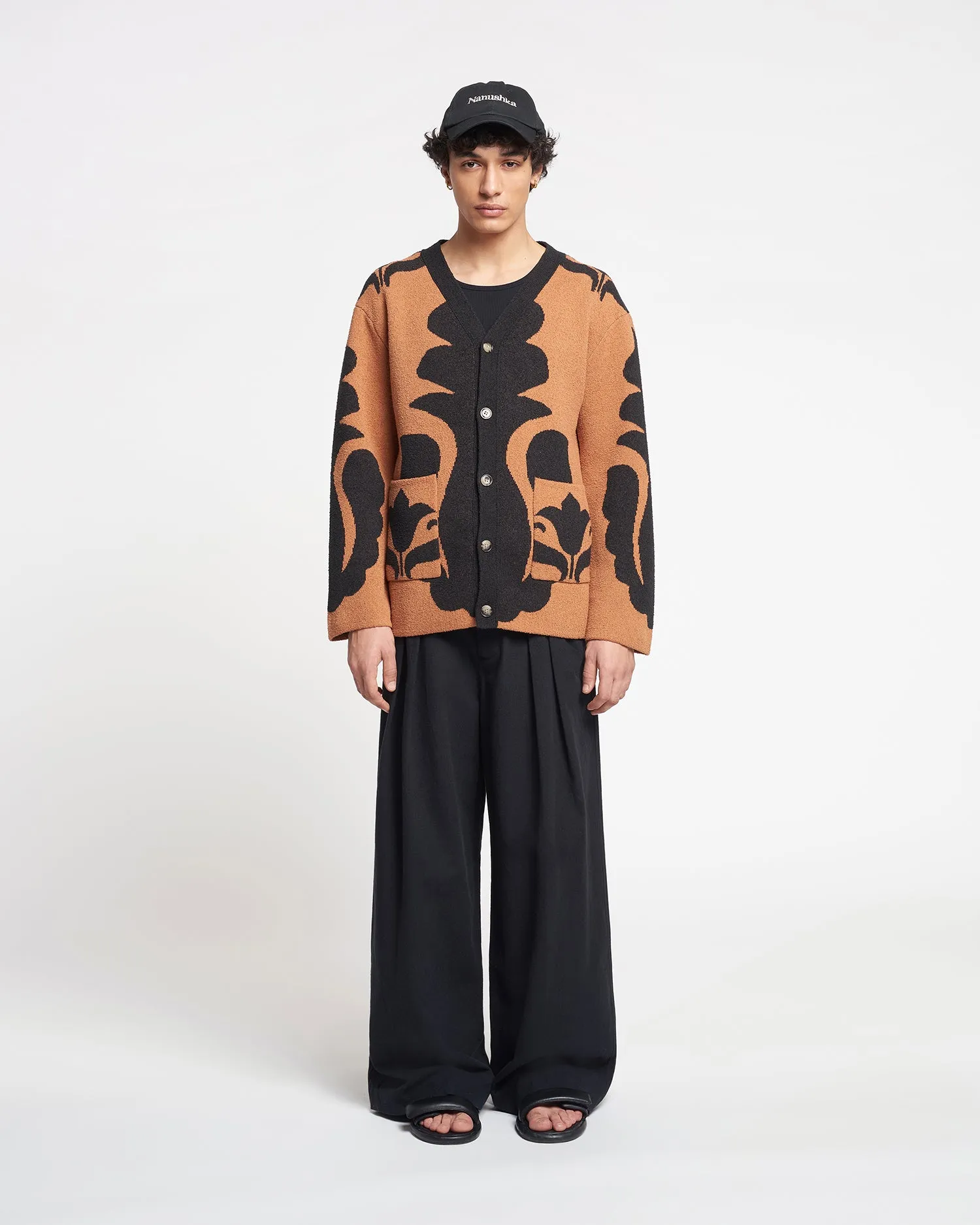 Boan - Terry-Jacquard Cardigan - Brown/Black sold by Nanushka product image thumbnail 3