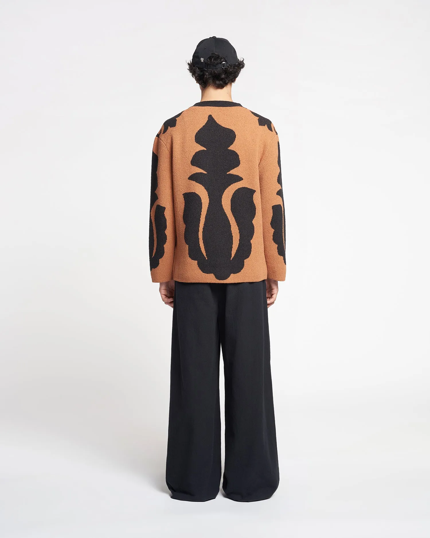 Boan - Terry-Jacquard Cardigan - Brown/Black sold by Nanushka product image thumbnail 4