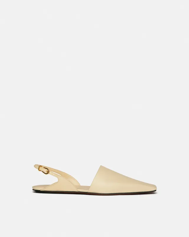 Maimu - Leather Point-Toe Flats - Off White sold by Nanushka