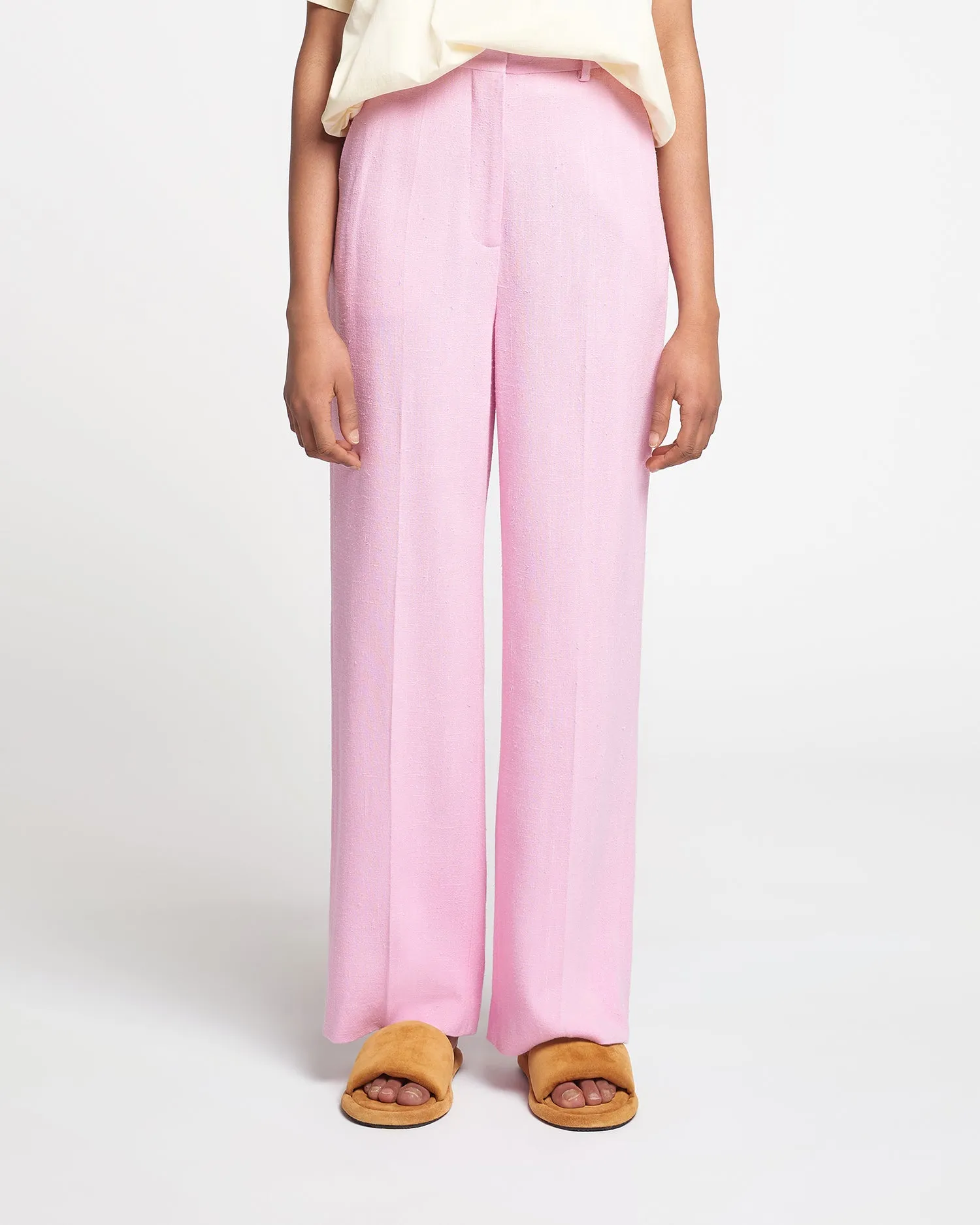 Zoelle - Silk Viscose Tweed Pants - Orchid sold by Nanushka