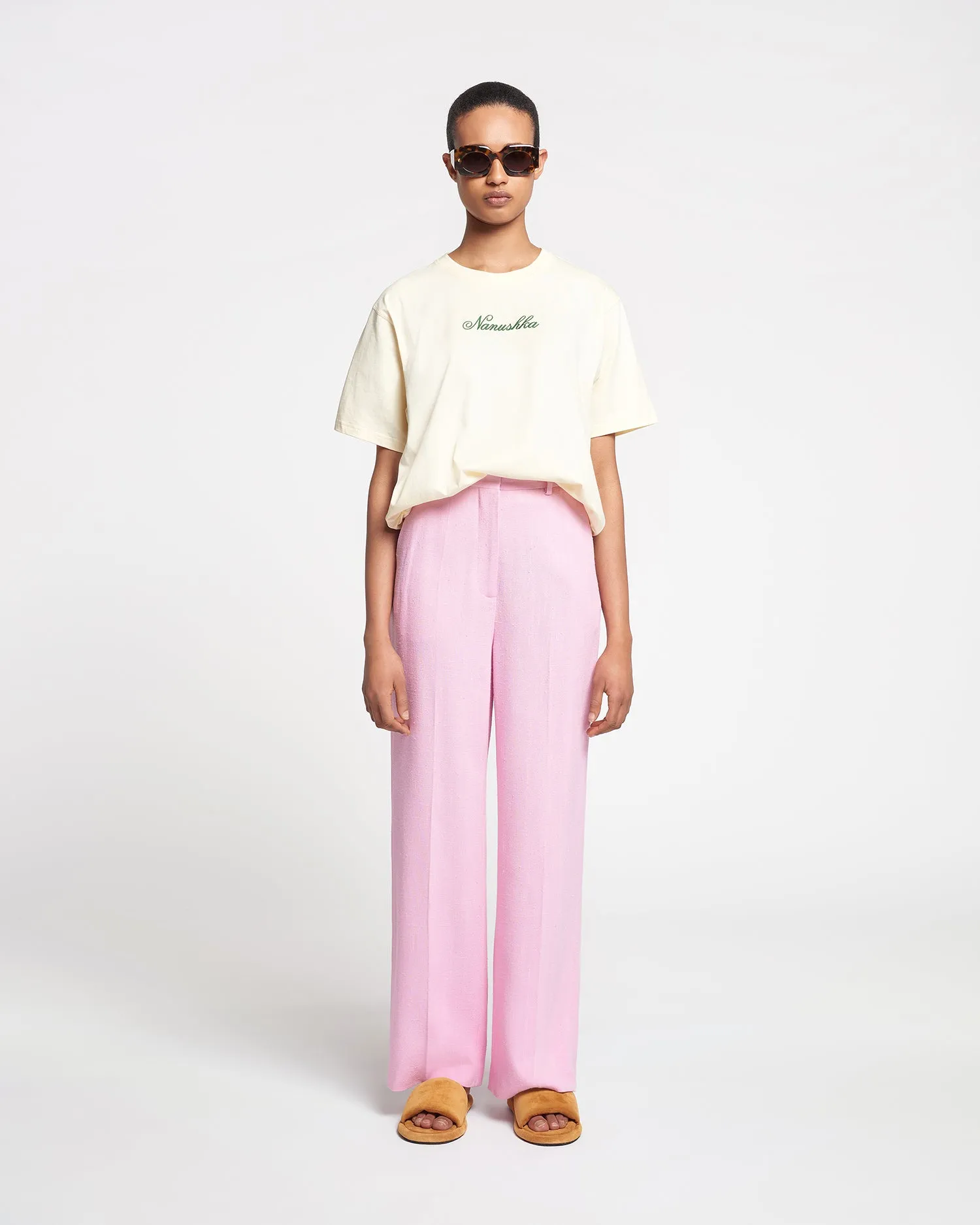 Zoelle - Silk Viscose Tweed Pants - Orchid sold by Nanushka product image thumbnail 3