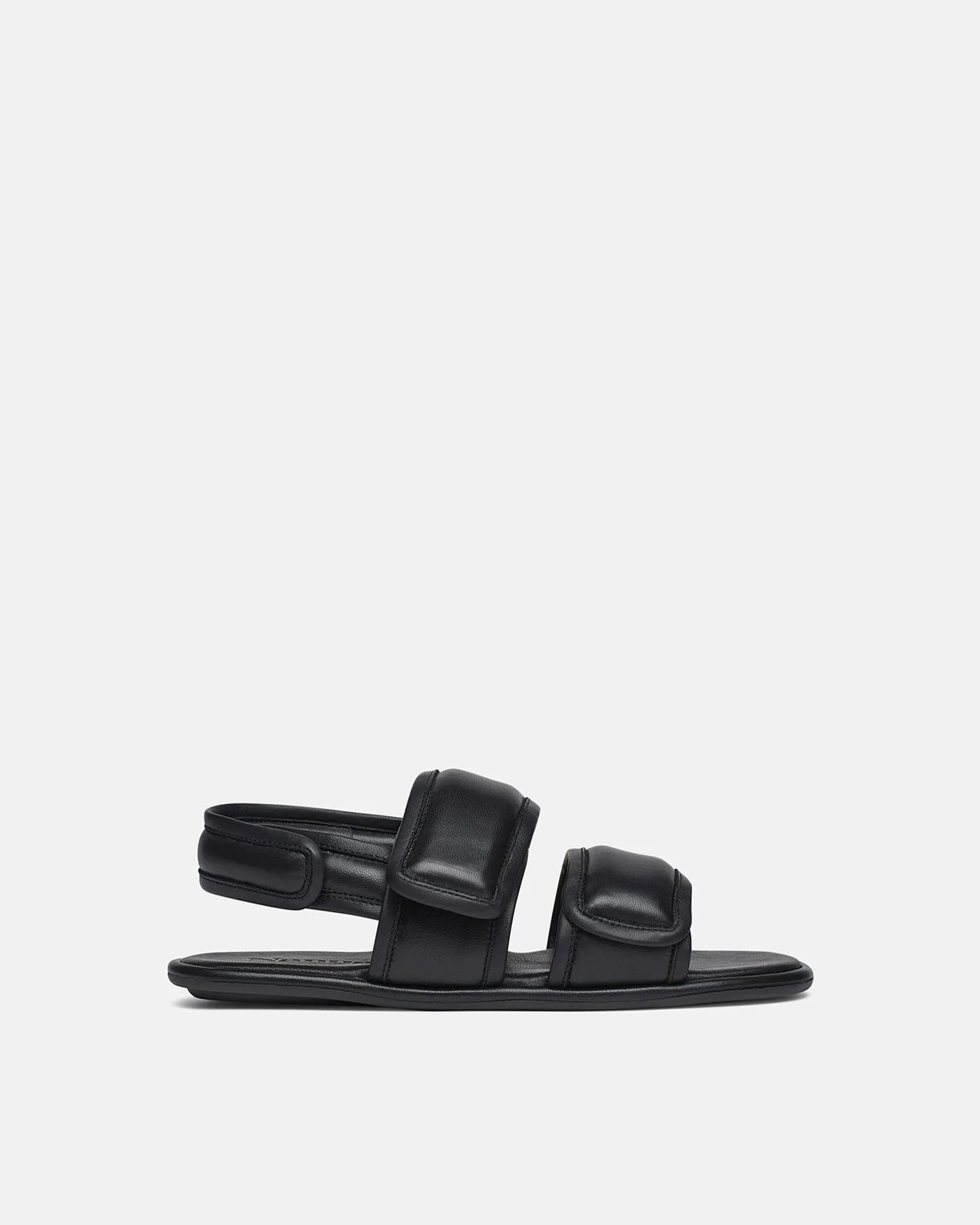 Tarrus Mens - Rounded Toe Padded Flat Sandals - Black sold by Nanushka