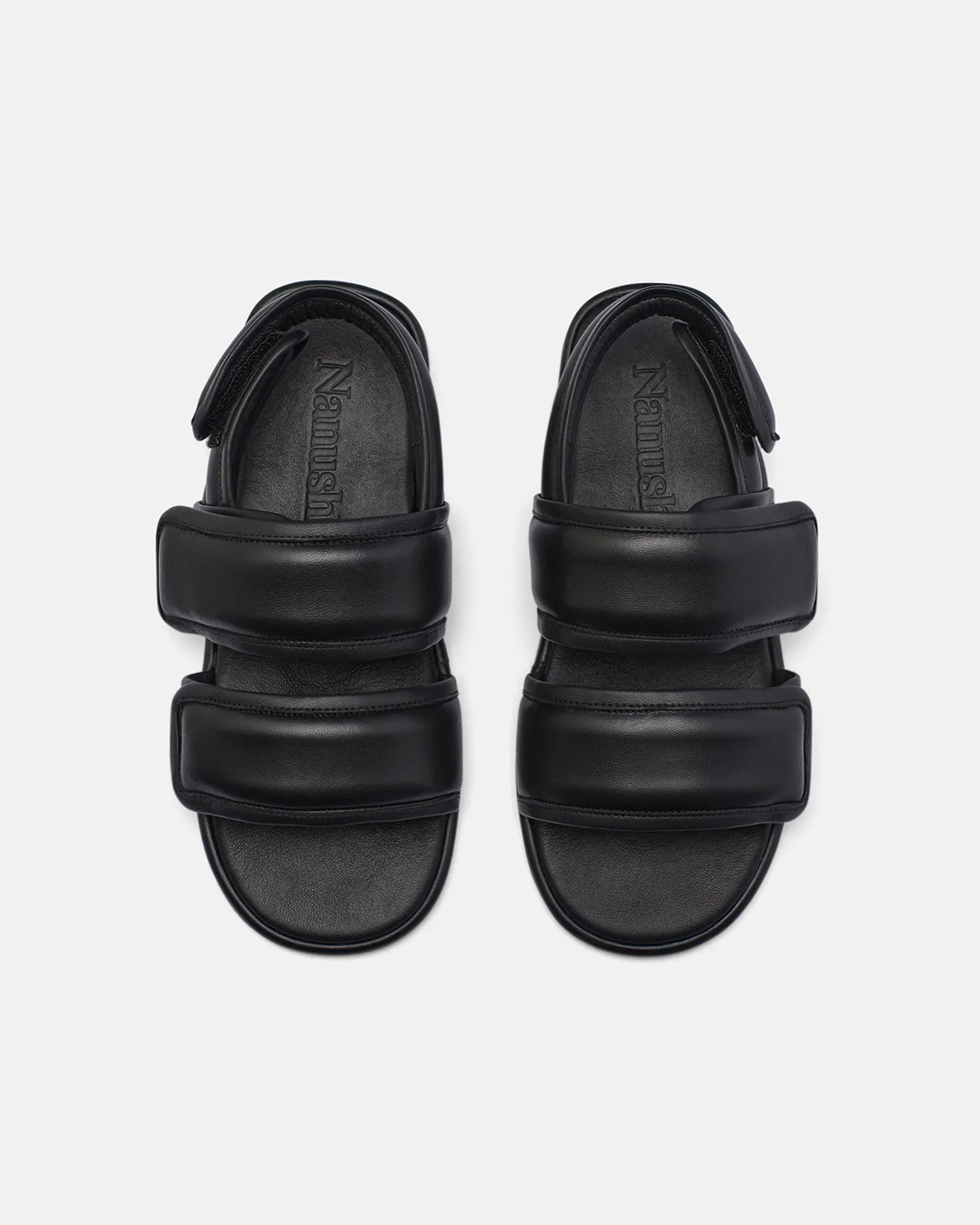 Tarrus Mens - Rounded Toe Padded Flat Sandals - Black sold by Nanushka product image thumbnail 2