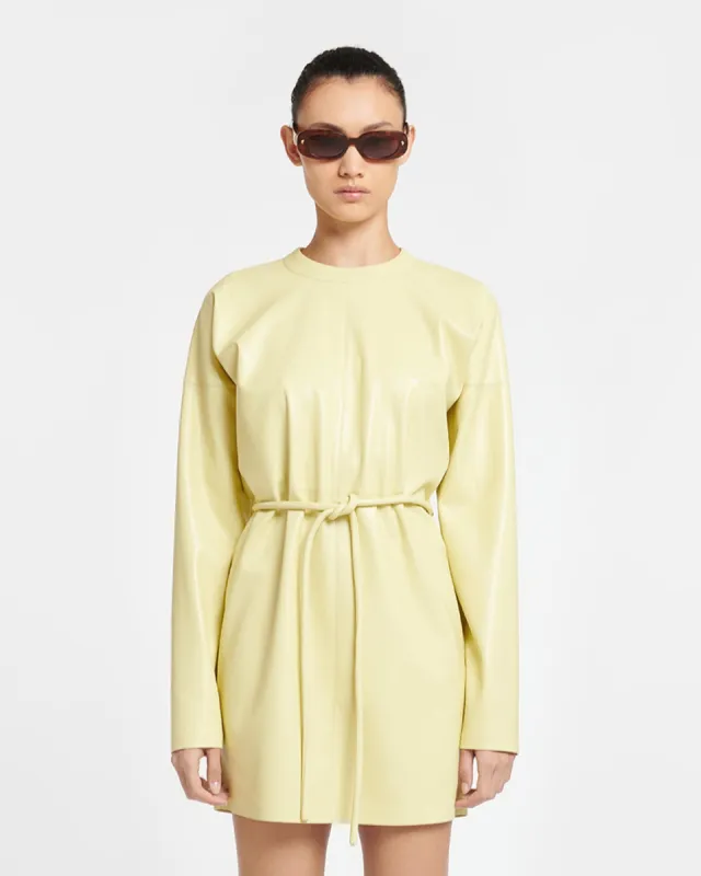 Vanessa - Okobor™ Alt-Leather Mini Dress - Lemongrass sold by Nanushka