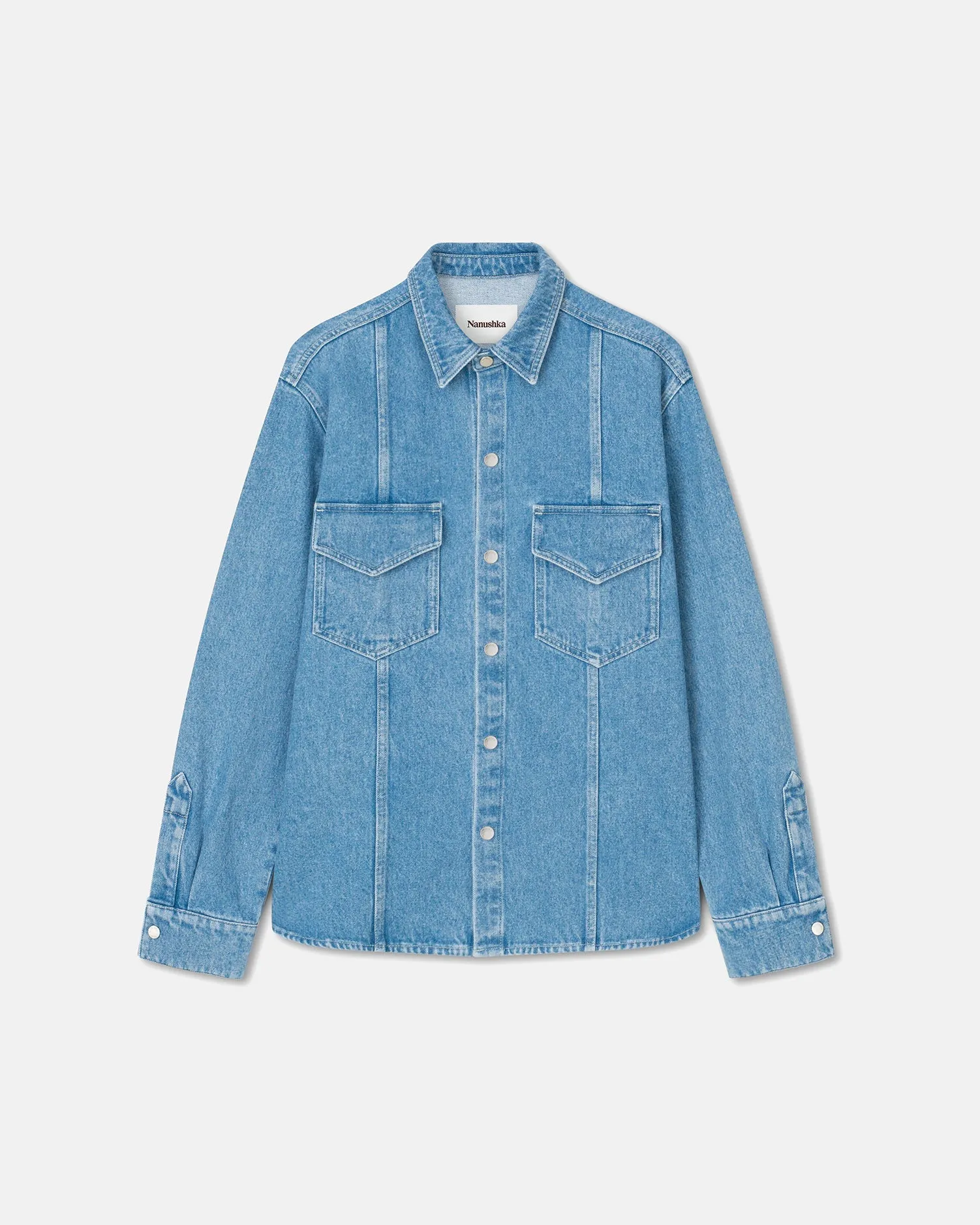 Tristo - Patch Pocket Denim Overshirt - Eco Light Wash sold by Nanushka product image thumbnail 4