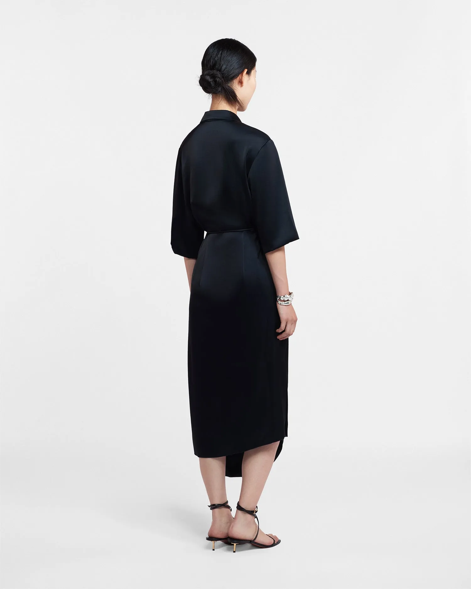 Lais - Draped Front Shirt Dress - Black sold by Nanushka product image thumbnail 3