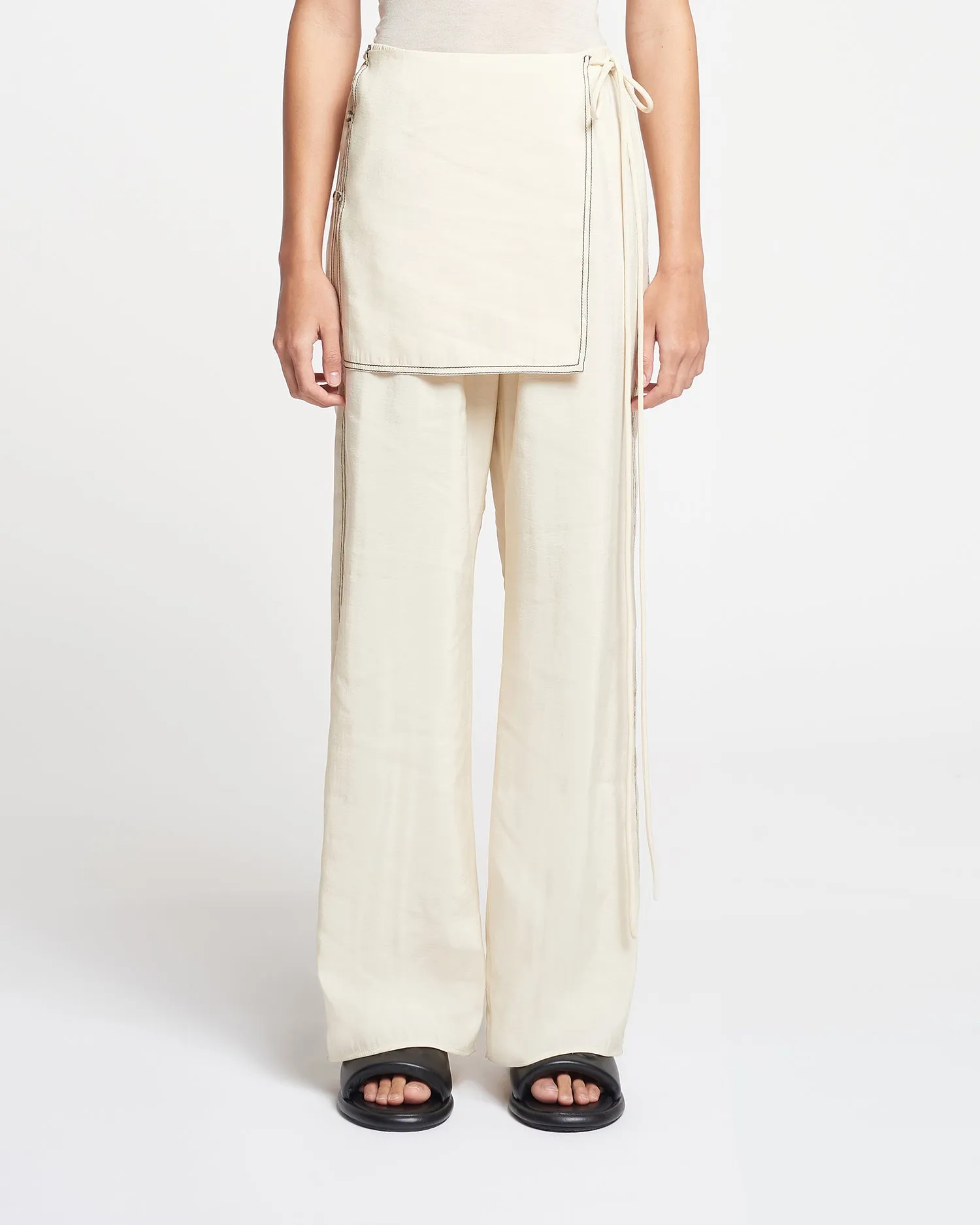 Evea - Glass Poplin Pants - Oat sold by Nanushka product image thumbnail 4