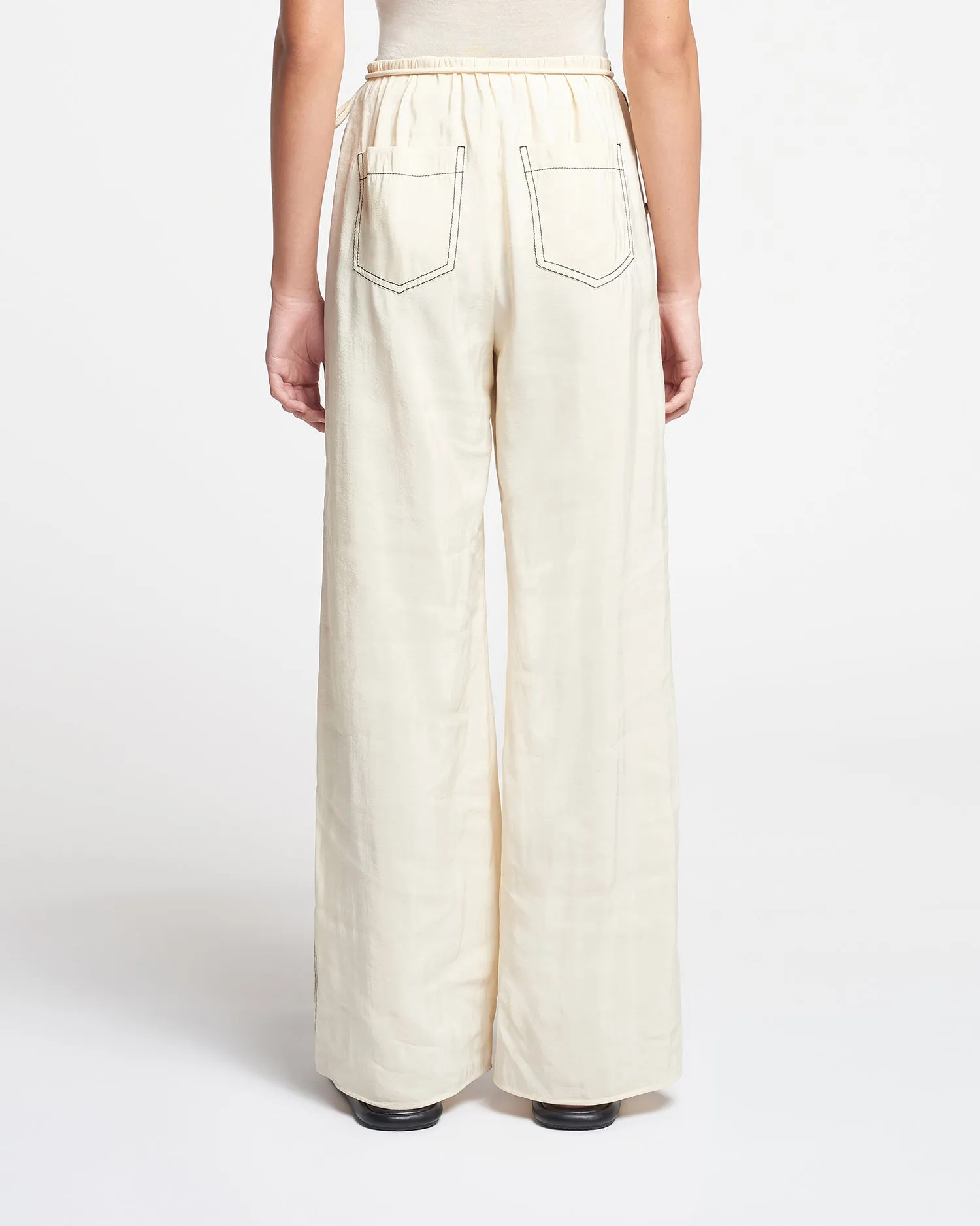 Evea - Glass Poplin Pants - Oat sold by Nanushka product image thumbnail 5