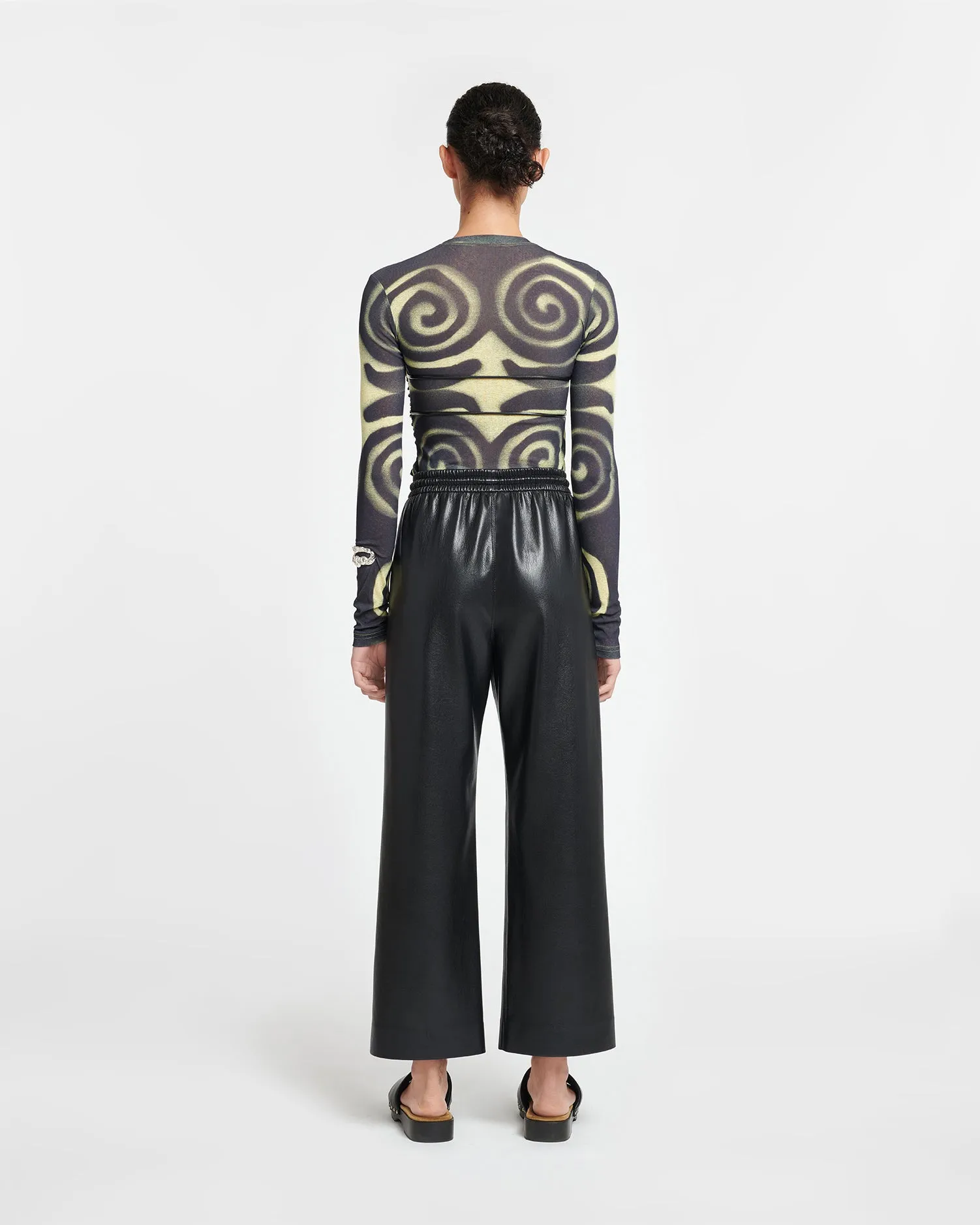 Deva - Draped Mesh-Jersey Top - Spiral Spray sold by Nanushka product image thumbnail 3