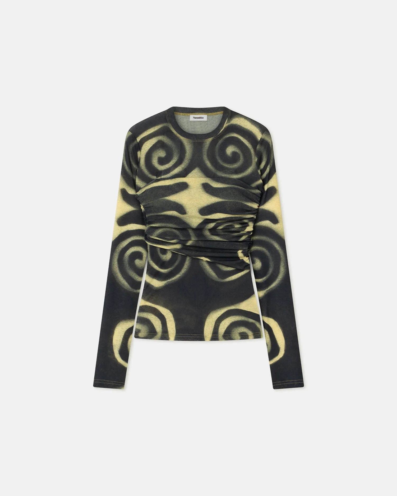 Deva - Draped Mesh-Jersey Top - Spiral Spray sold by Nanushka product image thumbnail 4