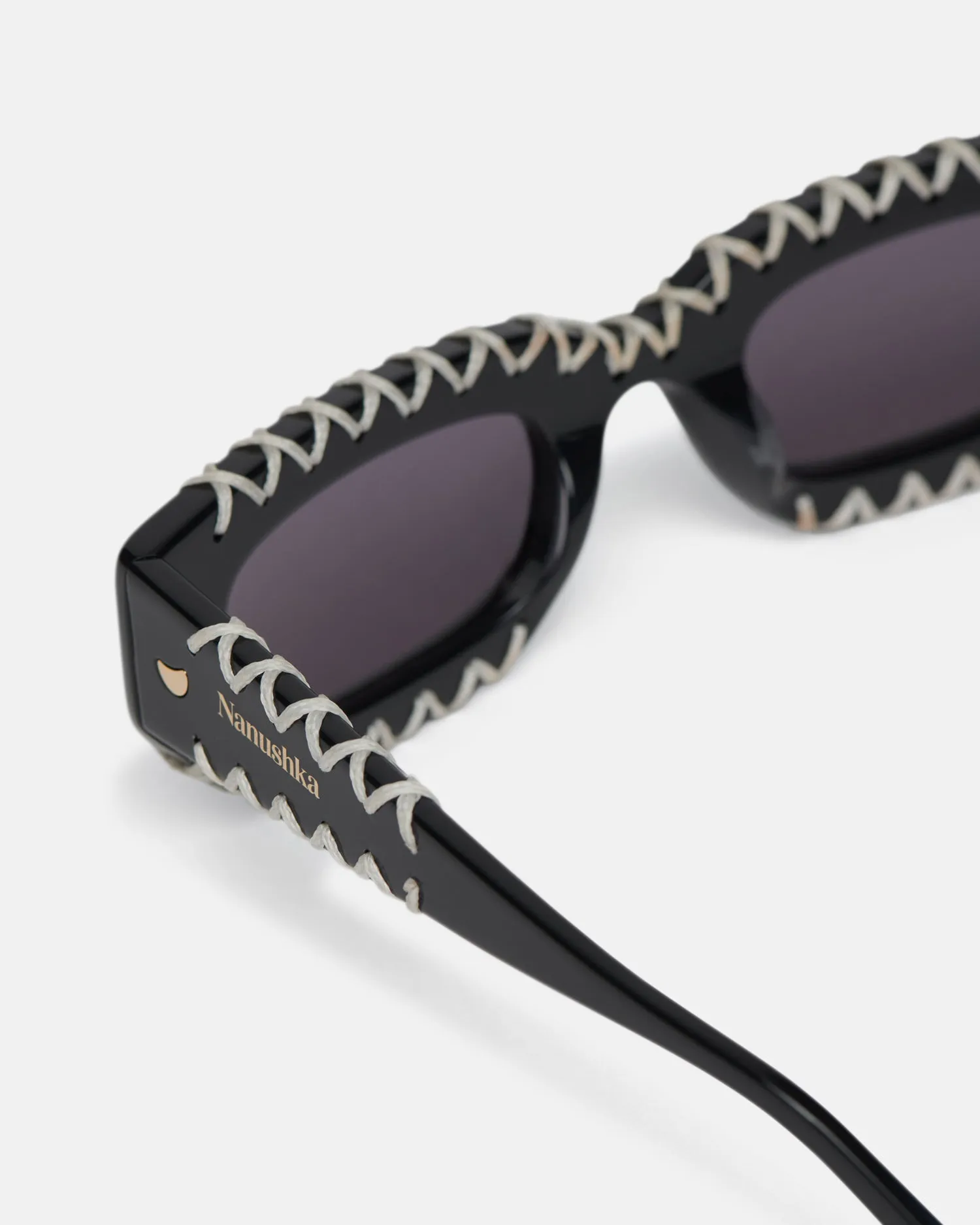 Kadee Crochet - Crocheted D-Frame Sunglasses - Black sold by Nanushka product image thumbnail 3
