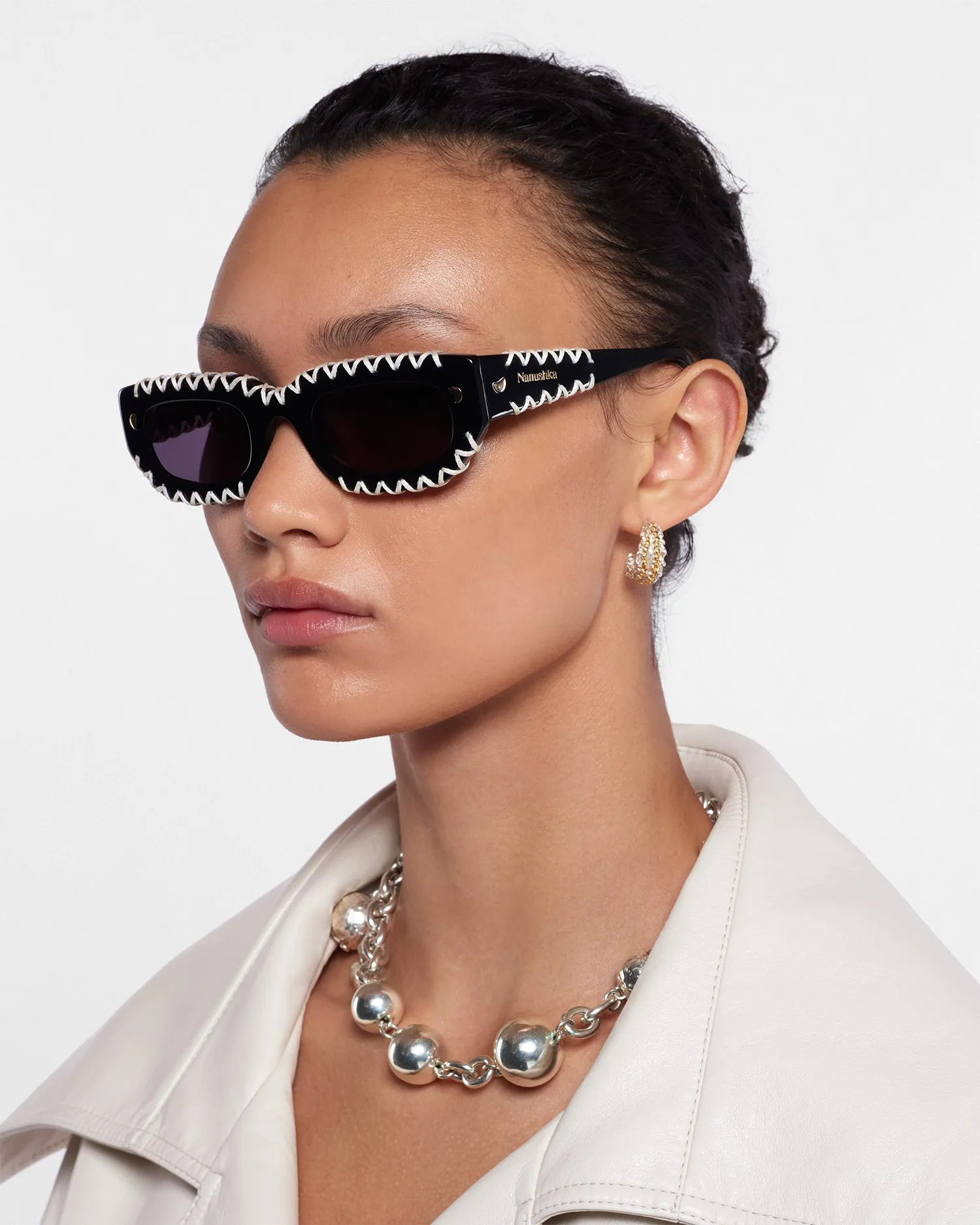 Kadee Crochet - Crocheted D-Frame Sunglasses - Black sold by Nanushka product image thumbnail 4