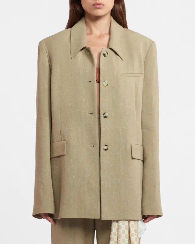 Hadasa - Sale Silk-Blend Tweed Blazer - Wax Pf23 sold by Nanushka