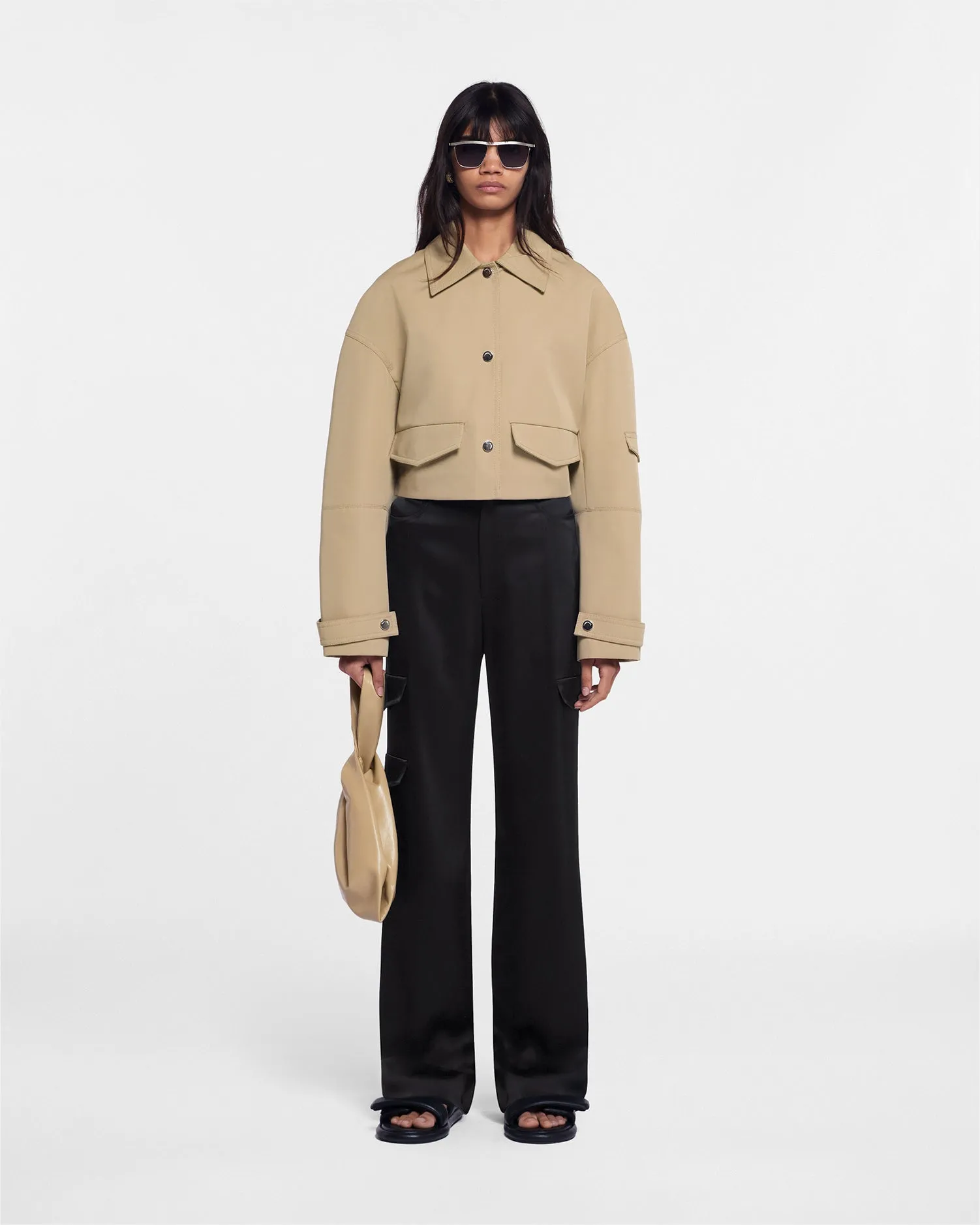 Cais - Slip Satin Cargo Pants - Black sold by Nanushka product image thumbnail 2