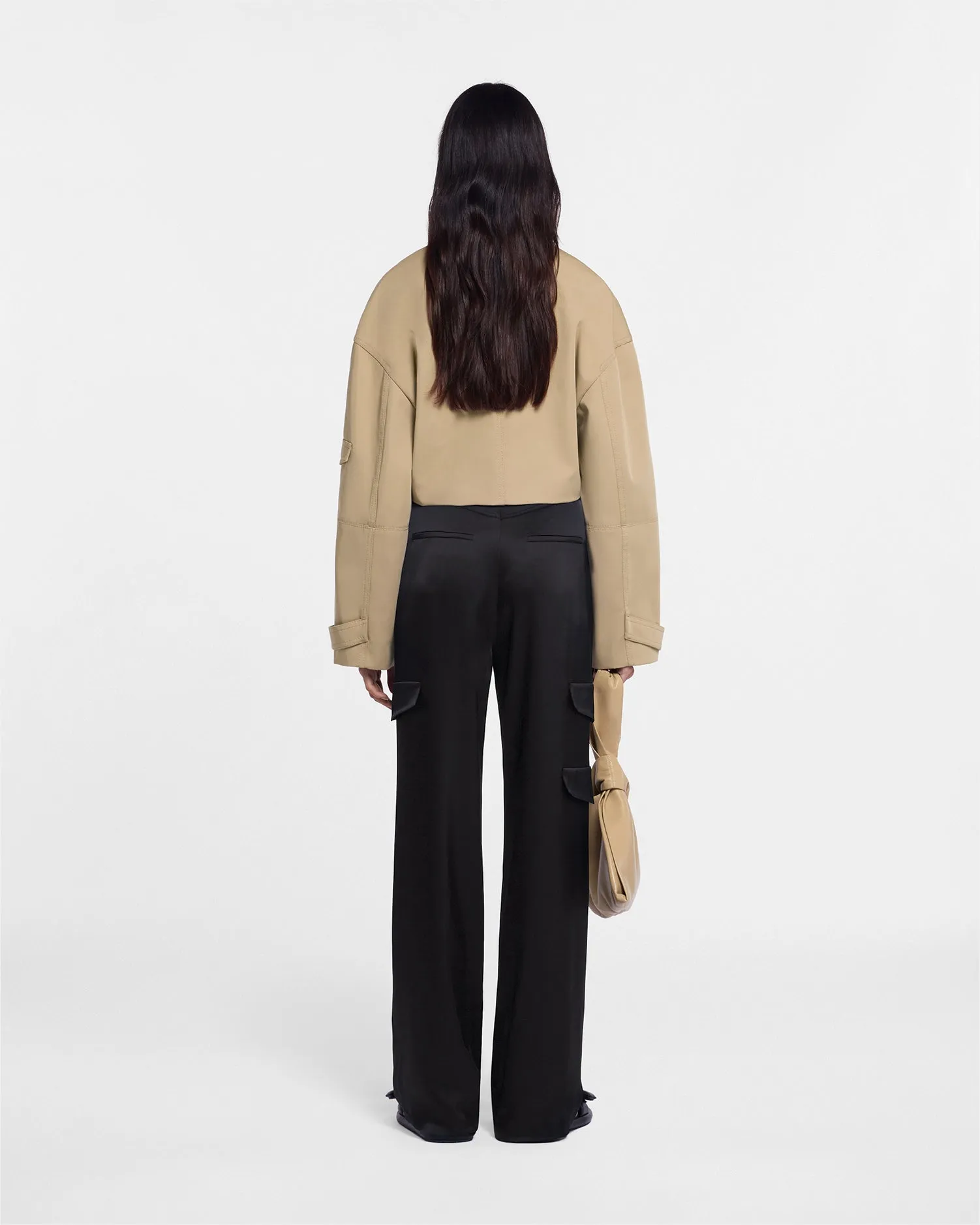 Cais - Slip Satin Cargo Pants - Black sold by Nanushka product image thumbnail 3