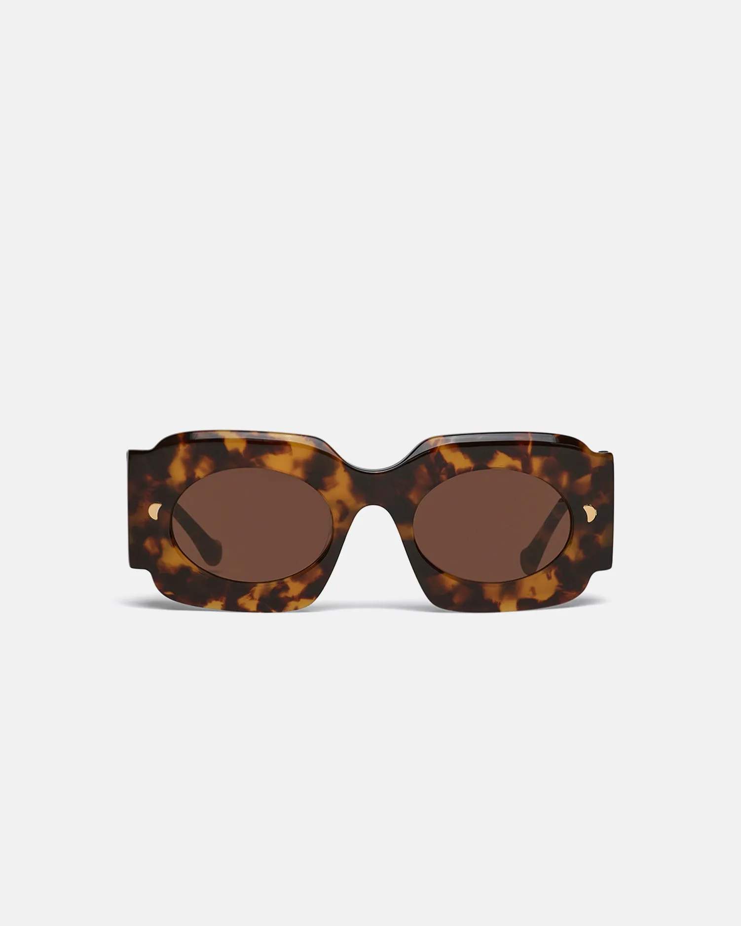 Cathi - Bio-Plastic Square-Frame Sunglasses - Dark Amber sold by Nanushka