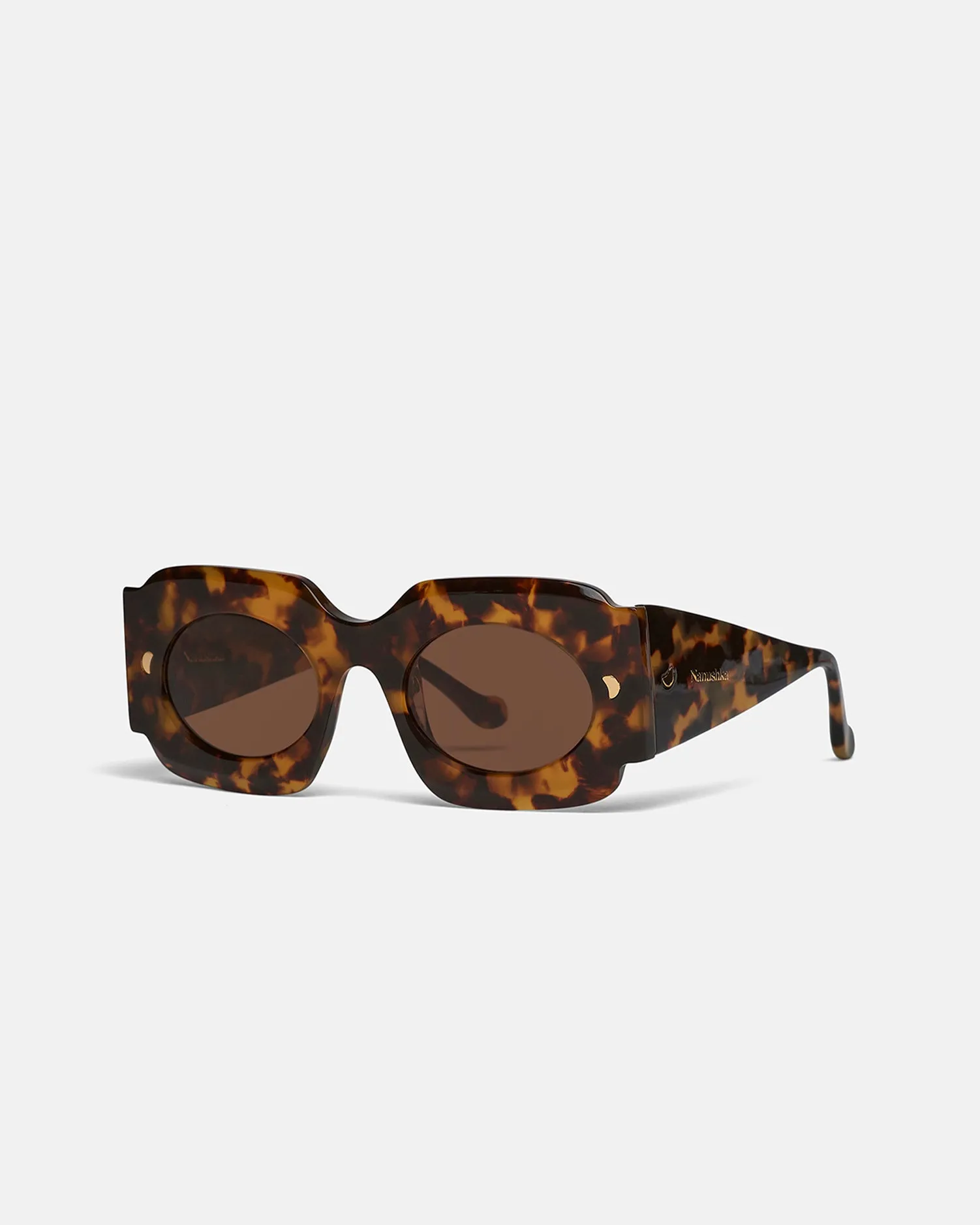 Cathi - Bio-Plastic Square-Frame Sunglasses - Dark Amber sold by Nanushka product image thumbnail 2