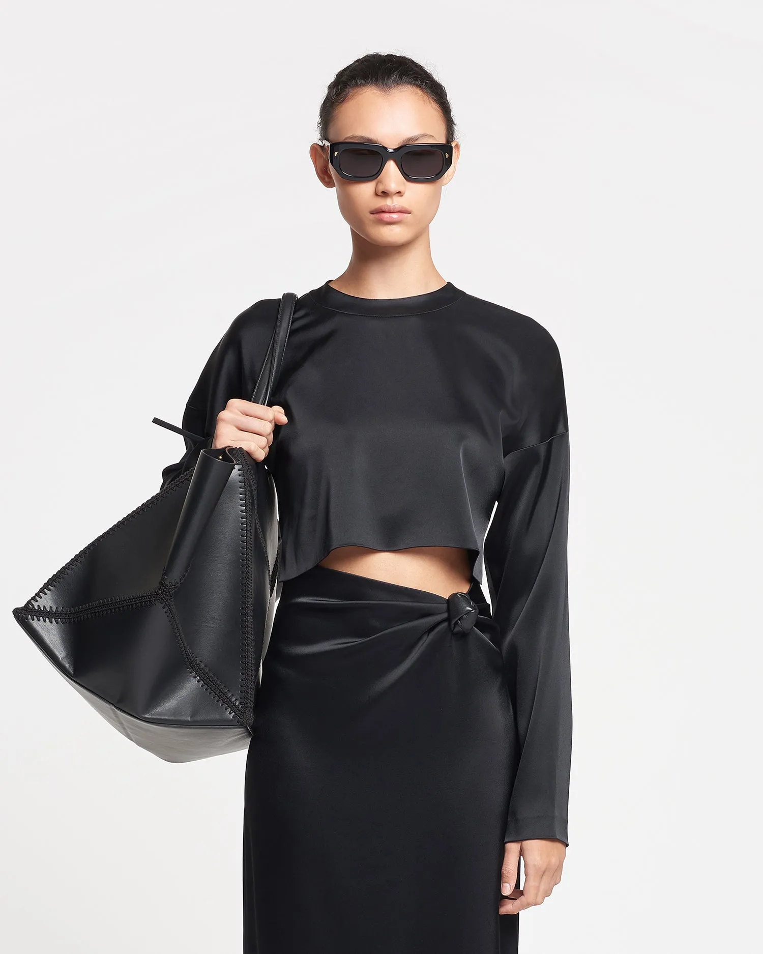 Beatriz - Slip Satin Maxi Dress - Black sold by Nanushka product image thumbnail 3