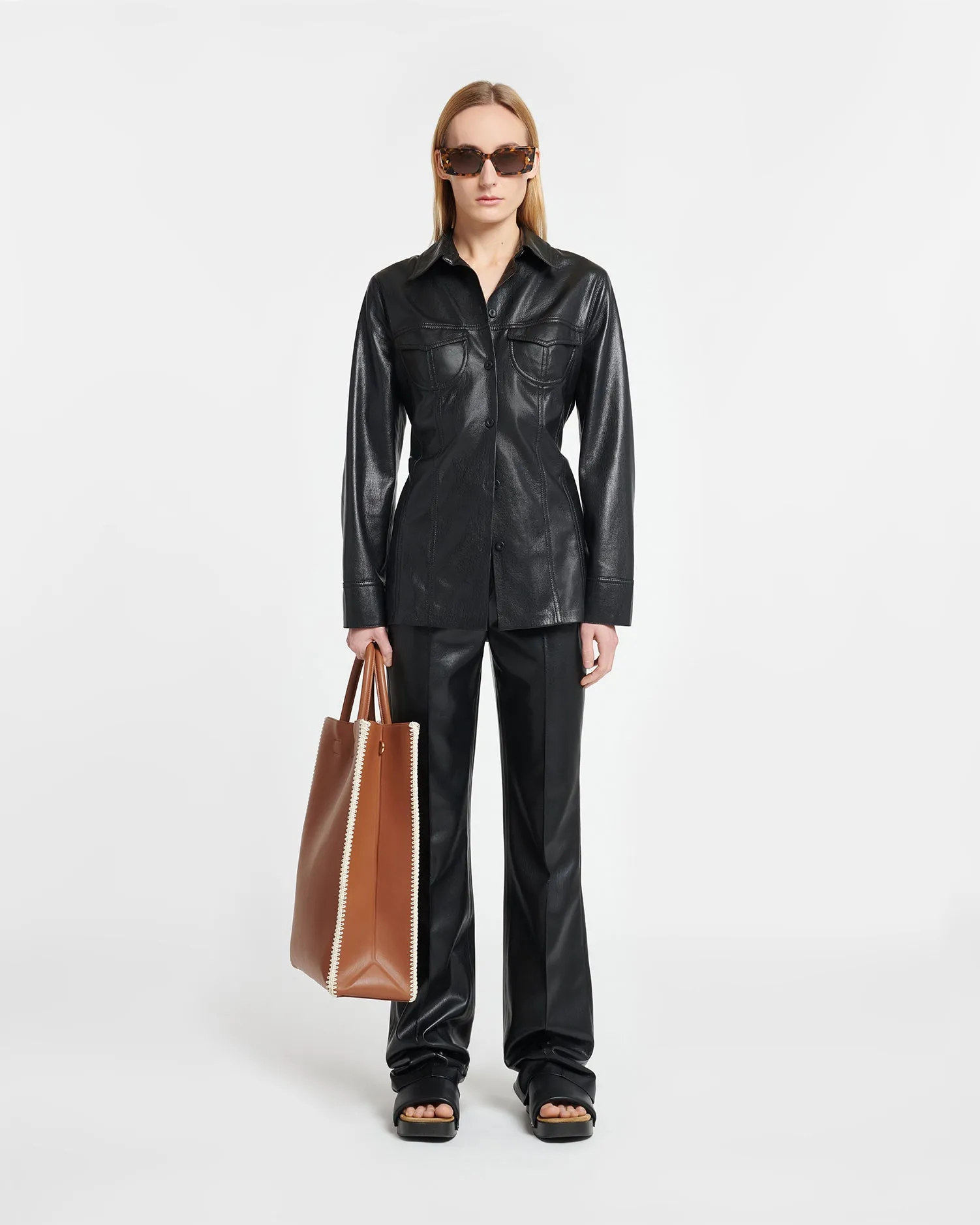 Karline - Okobor™ Alt-Leather Shirt - Black sold by Nanushka product image thumbnail 2