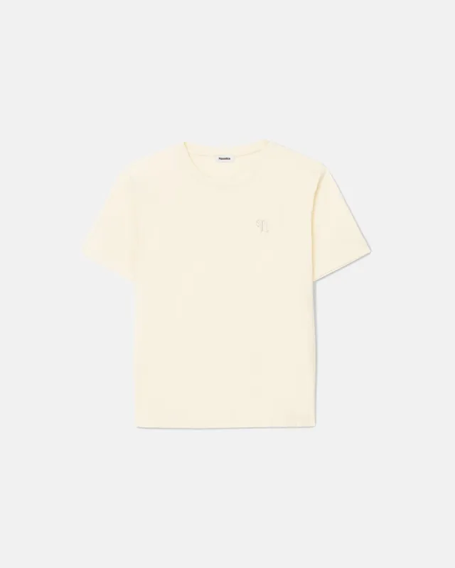 Reece - Organically Grown Cotton T-Shirt - Creme sold by Nanushka