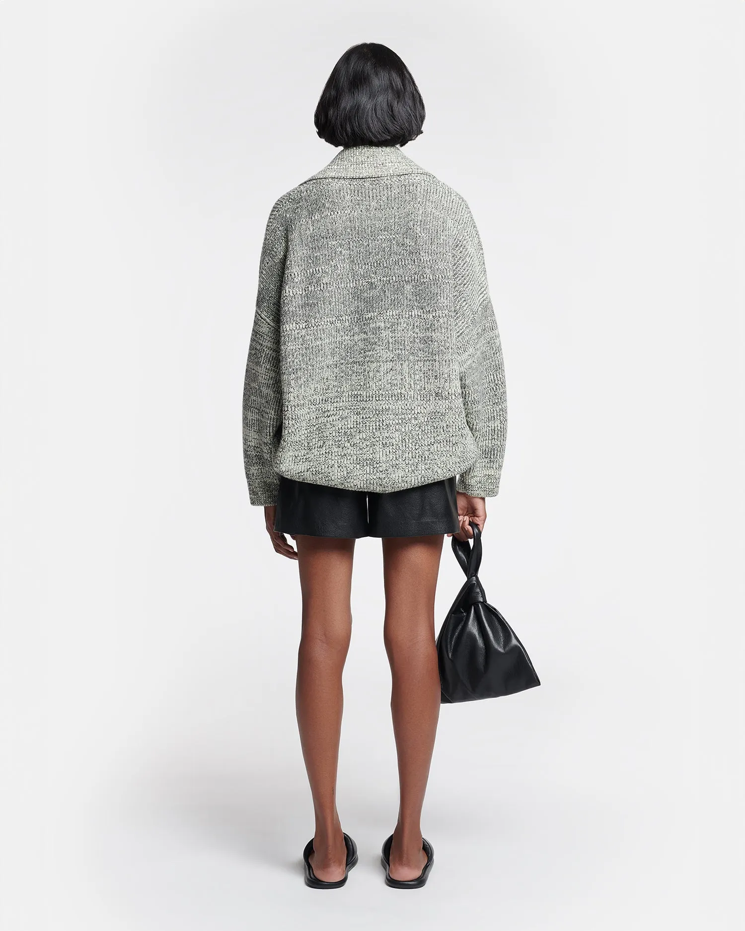 Delier - Cashmere-Blend Mouline Sweater - Black/Moon sold by Nanushka product image thumbnail 4