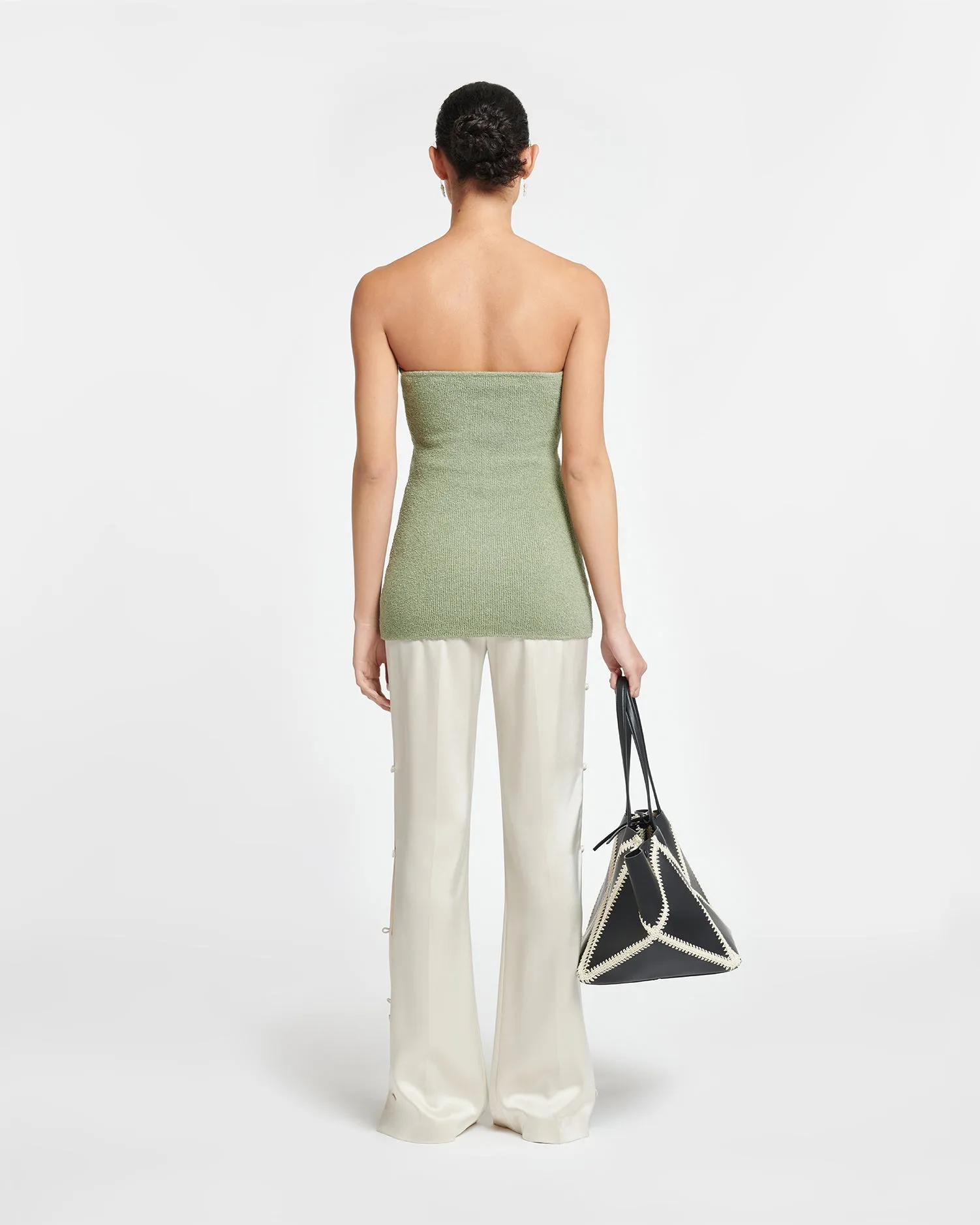 Zessa - Terry-Knit Bandeau Top - Faded Sage sold by Nanushka product image thumbnail 3