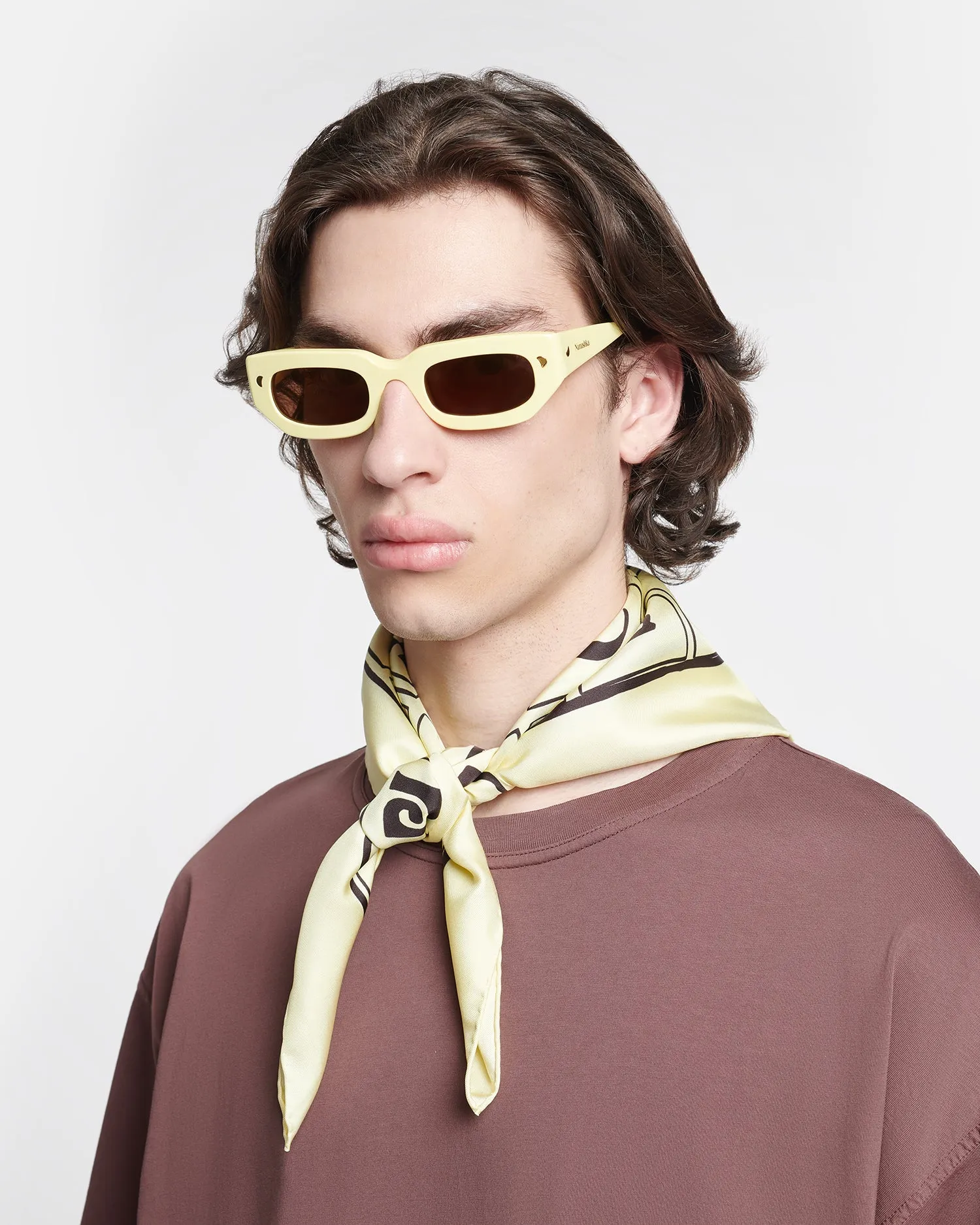 Shoul - Printed Silk Scarf - Moonbeam-Brown Kopjafa sold by Nanushka product image thumbnail 3