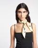Shoul - Printed Silk Scarf - Moonbeam-Brown Kopjafa sold by Nanushka