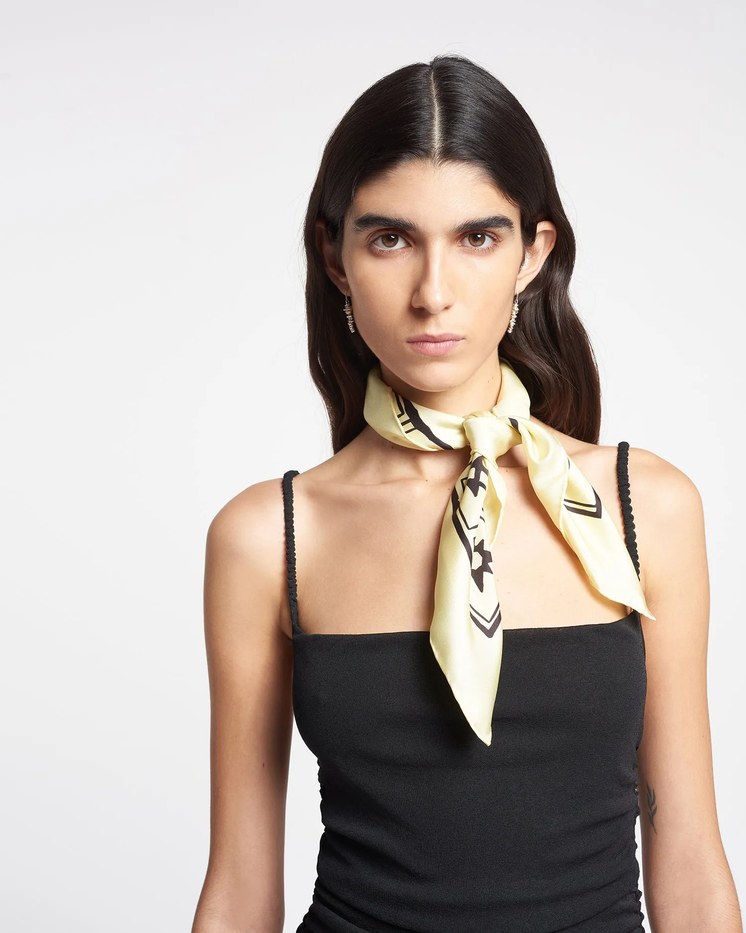 Shoul - Printed Silk Scarf - Moonbeam-Brown Kopjafa sold by Nanushka product image thumbnail 2