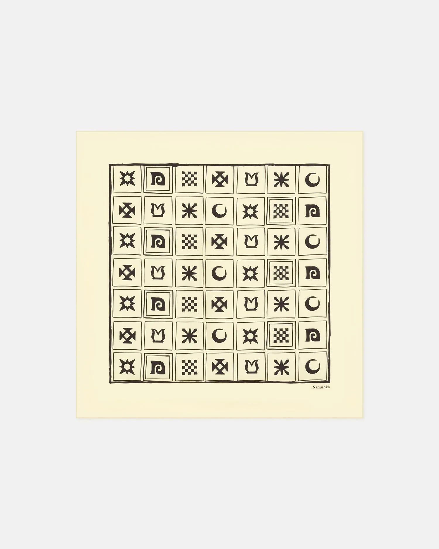 Shoul - Printed Silk Scarf - Moonbeam-Brown Kopjafa sold by Nanushka product image thumbnail 4