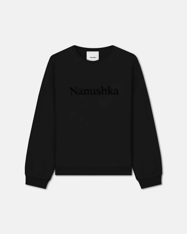 Remy - Cotton-Fleece Sweatshirt  - Black sold by Nanushka
