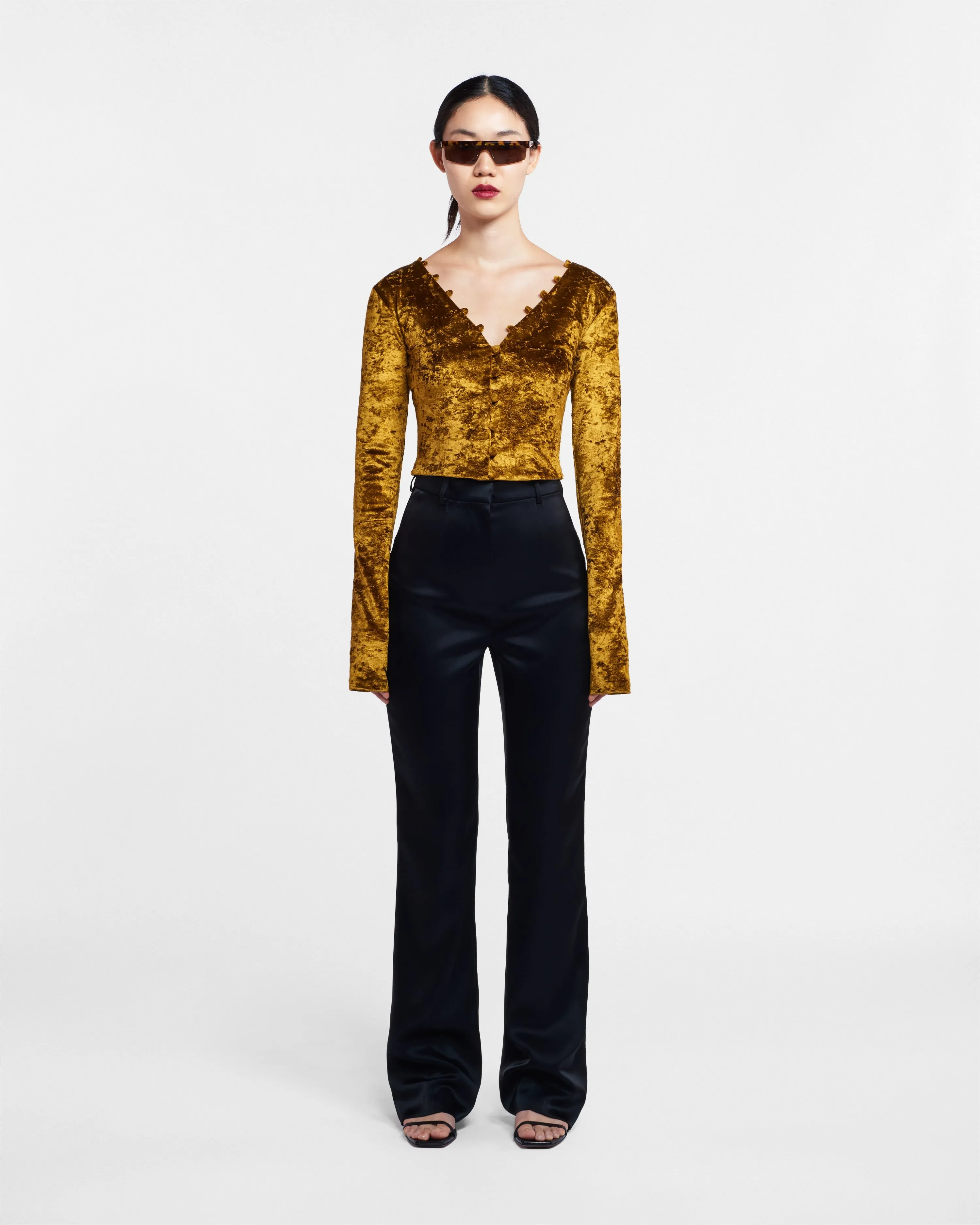 Leena - Slip Satin Pants - Black sold by Nanushka product image thumbnail 2