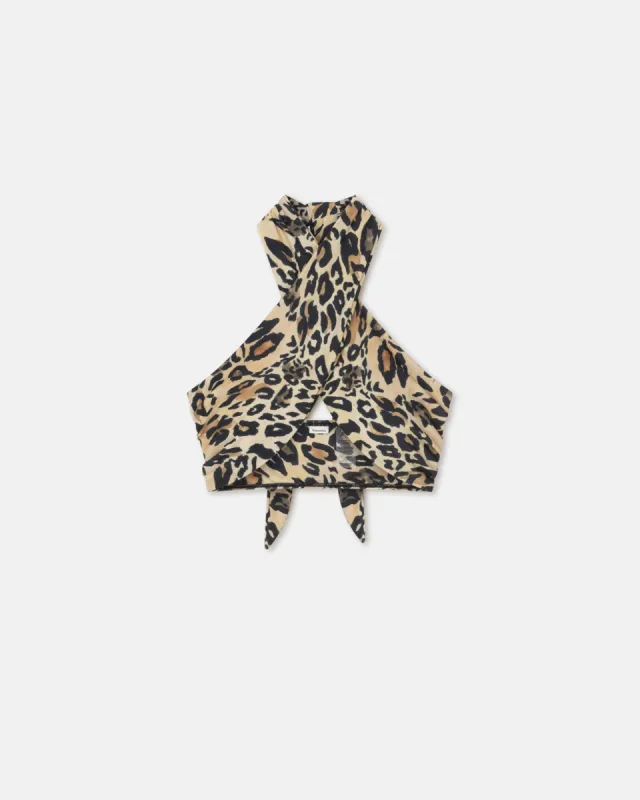 Saura - Crossover Halterneck Bikini Top - Leopard sold by Nanushka