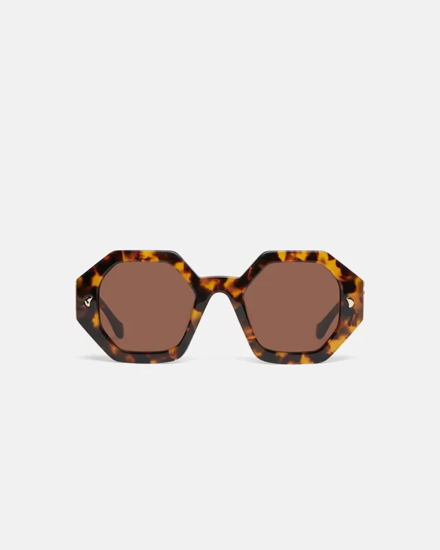 Carlen - Bio-Plastic Sunglasses - Dark Amber sold by Nanushka