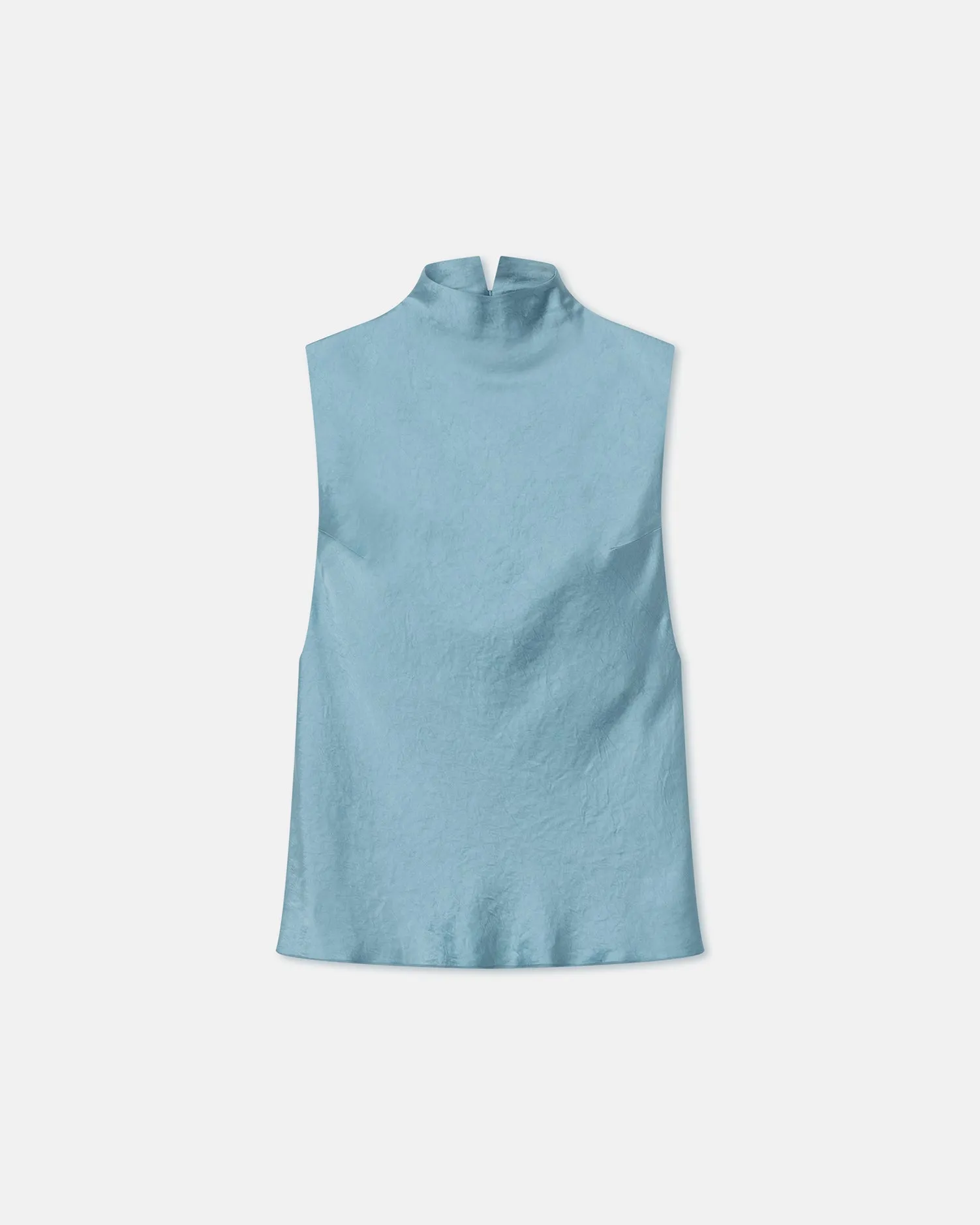 Colson - Crinkled-Satin Turtleneck Top - Aqua sold by Nanushka product image thumbnail 5