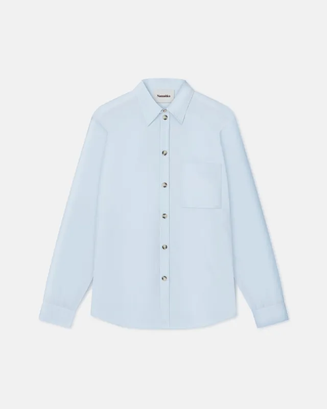 Mya - Light Poplin Shirt - Sky Blue sold by Nanushka