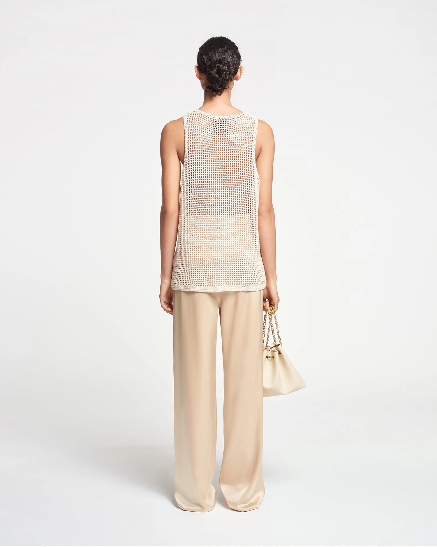 Myrtille - Crochet Lace Tank Top - Creme sold by Nanushka product image thumbnail 4