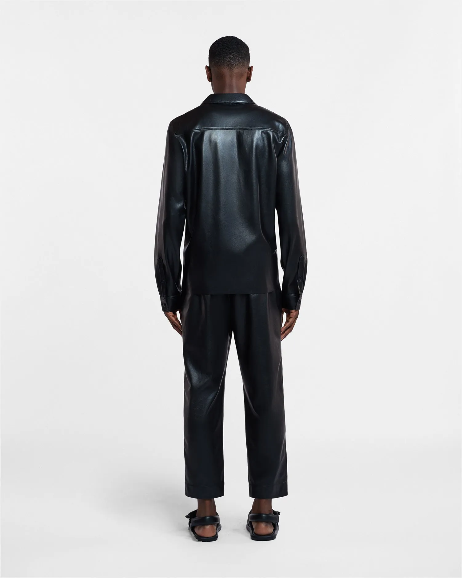 Duco - Okobor™ Alt-Leather Long Sleeve Shirt - Black sold by Nanushka product image thumbnail 3