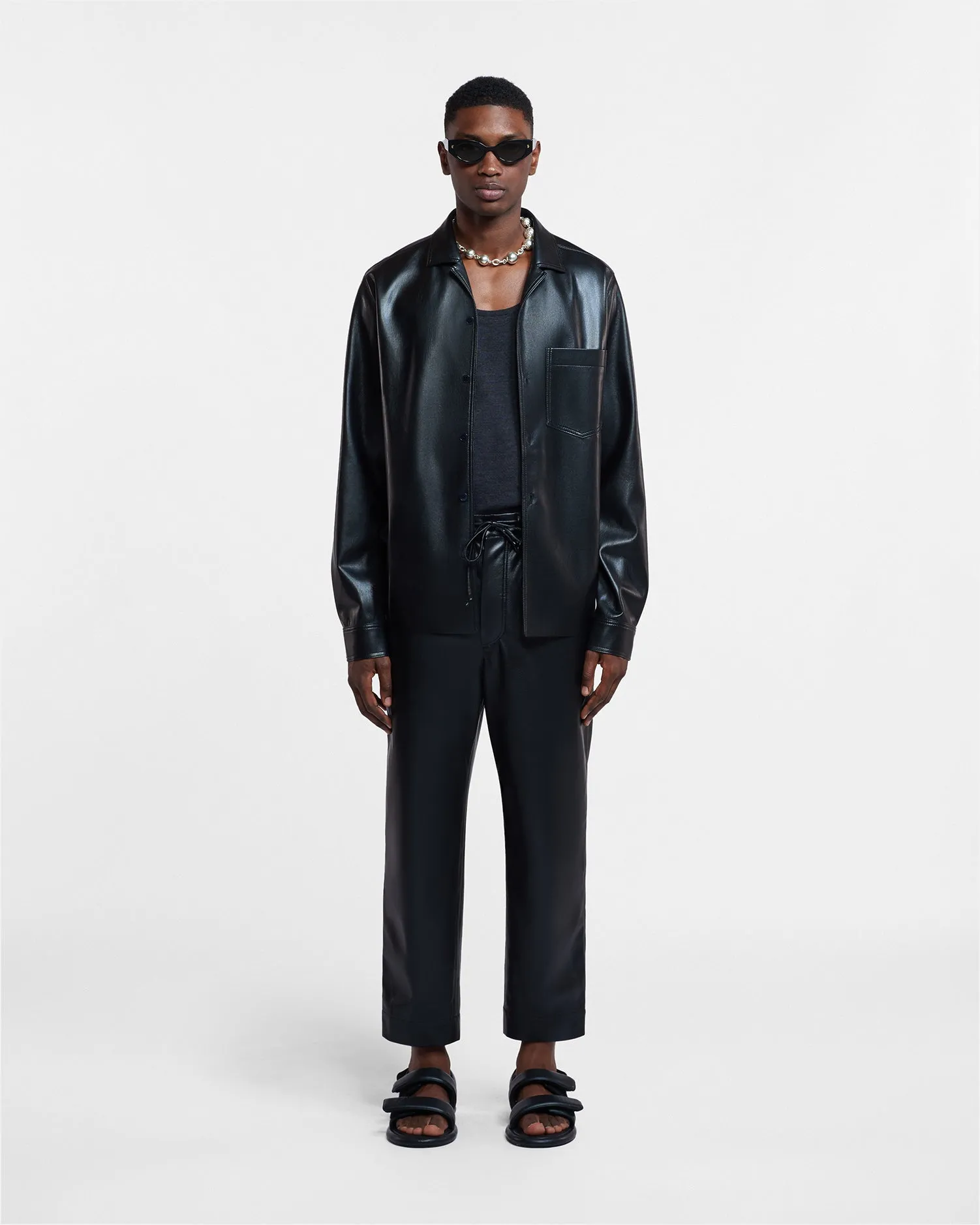 Duco - Okobor™ Alt-Leather Long Sleeve Shirt - Black sold by Nanushka product image thumbnail 2