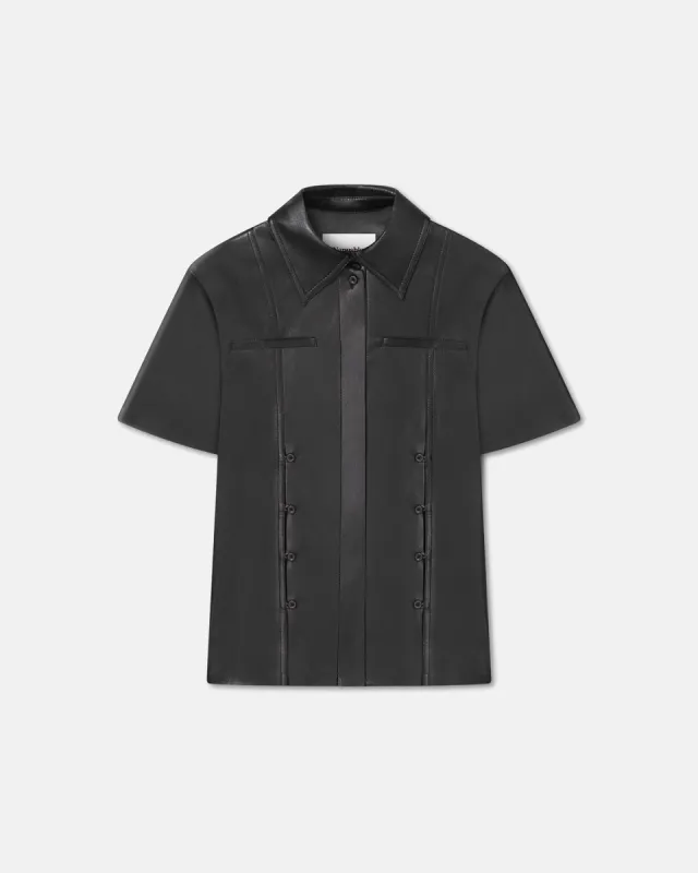 Lani - Sale Okobor™ Alt-Leather Shirt - Black sold by Nanushka